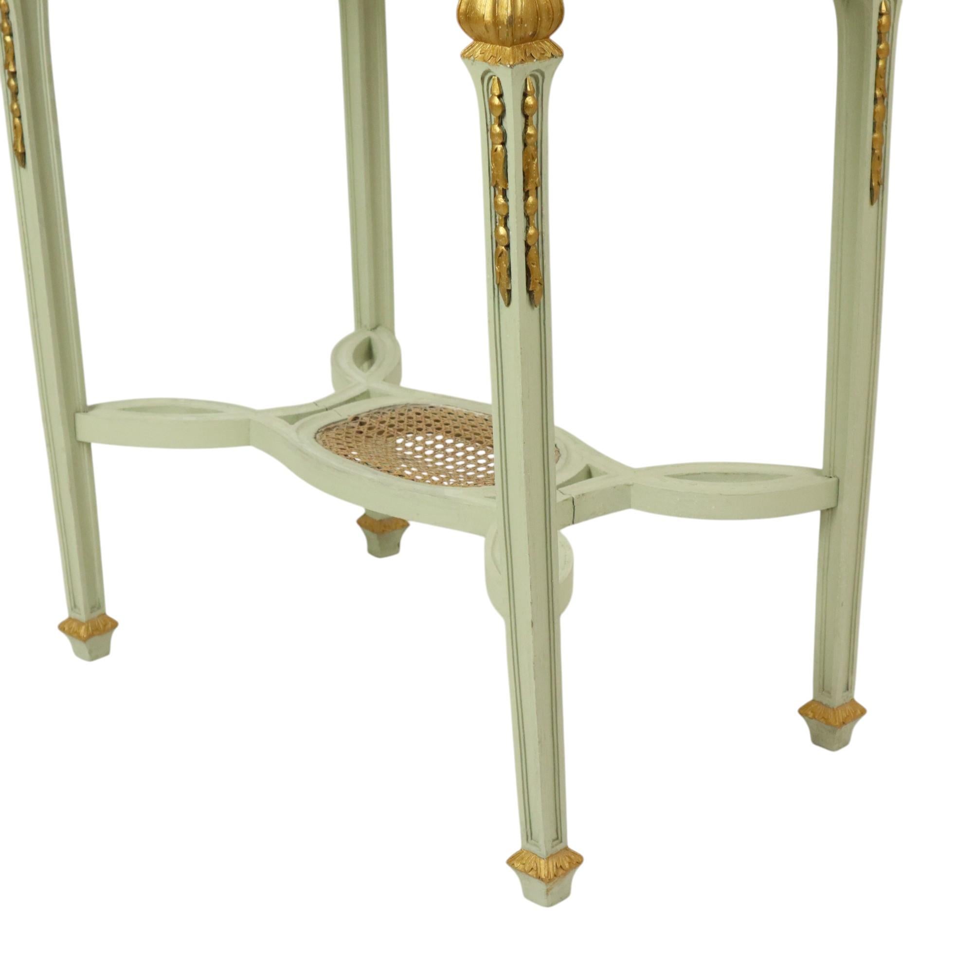 Antique Gilded Side Table Console Green Marble Louis XVI For Sale 1