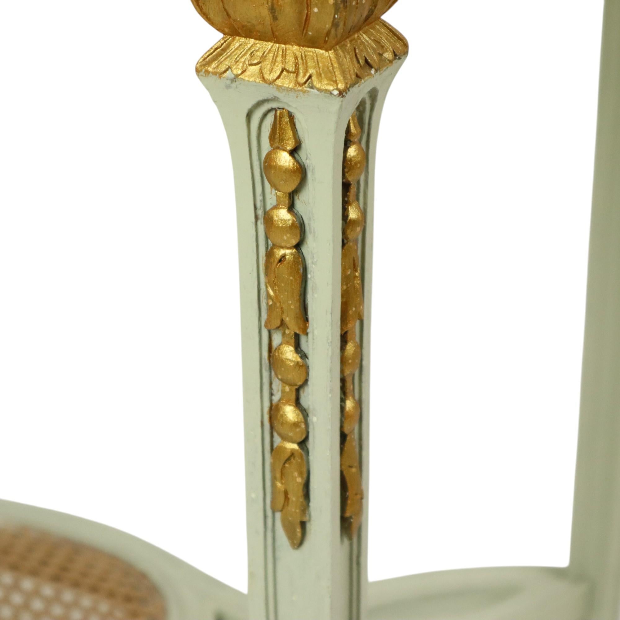 Antique Gilded Side Table Console Green Marble Louis XVI For Sale 3