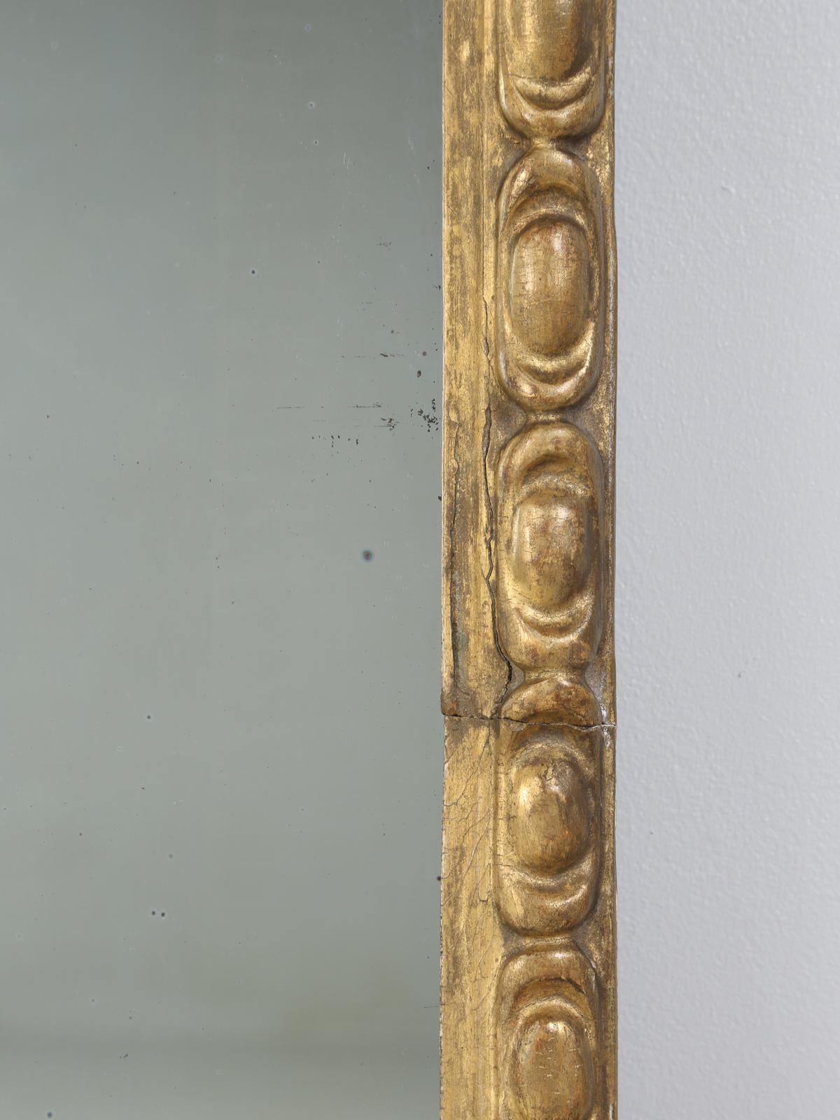 Antique Gilded Very Large Mirror from Ireland with Old Glass In Good Condition In Chicago, IL