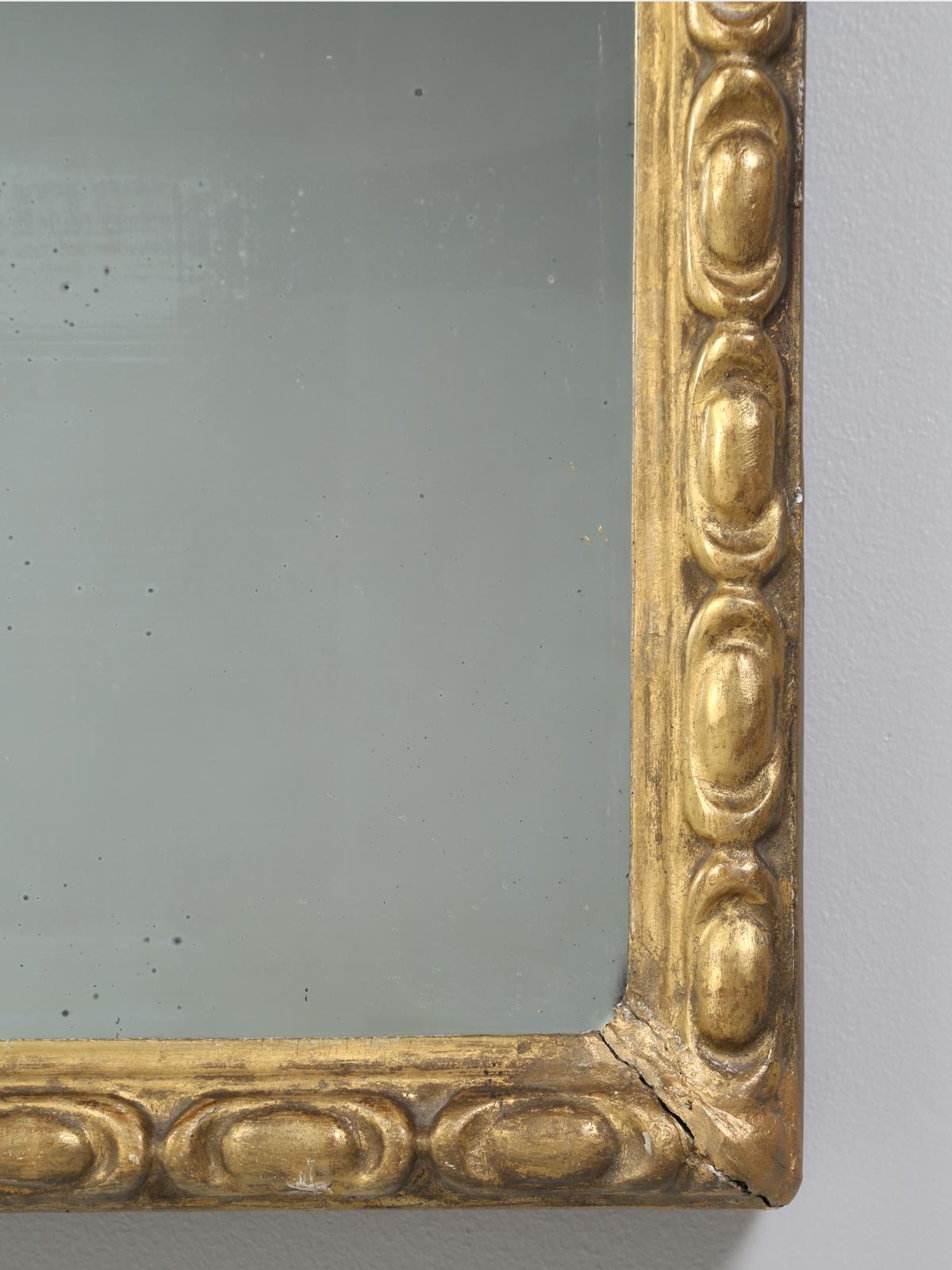 Wood Antique Gilded Very Large Mirror from Ireland with Old Glass