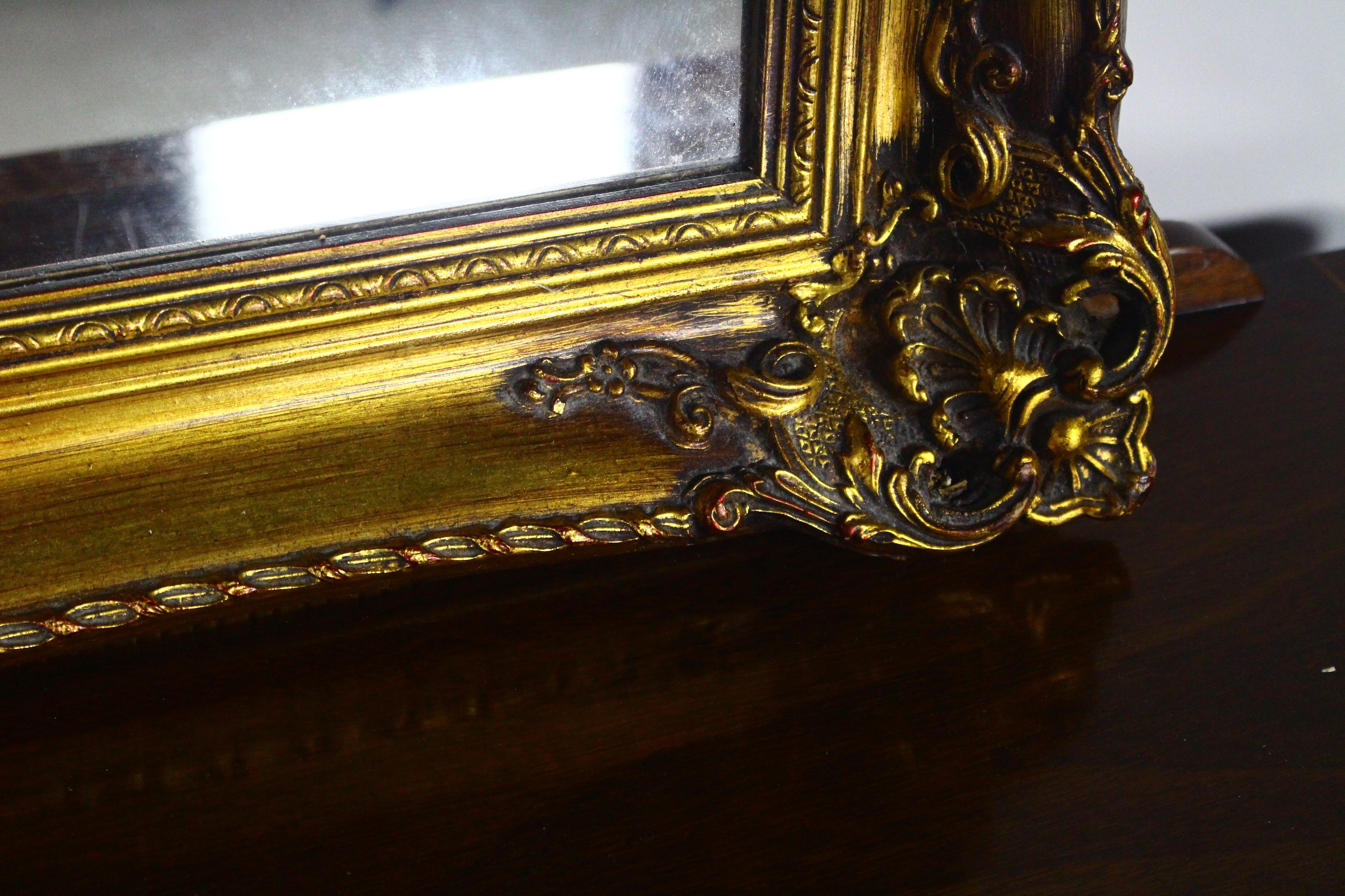 Glass Antique Gilded Wall Mirror For Sale