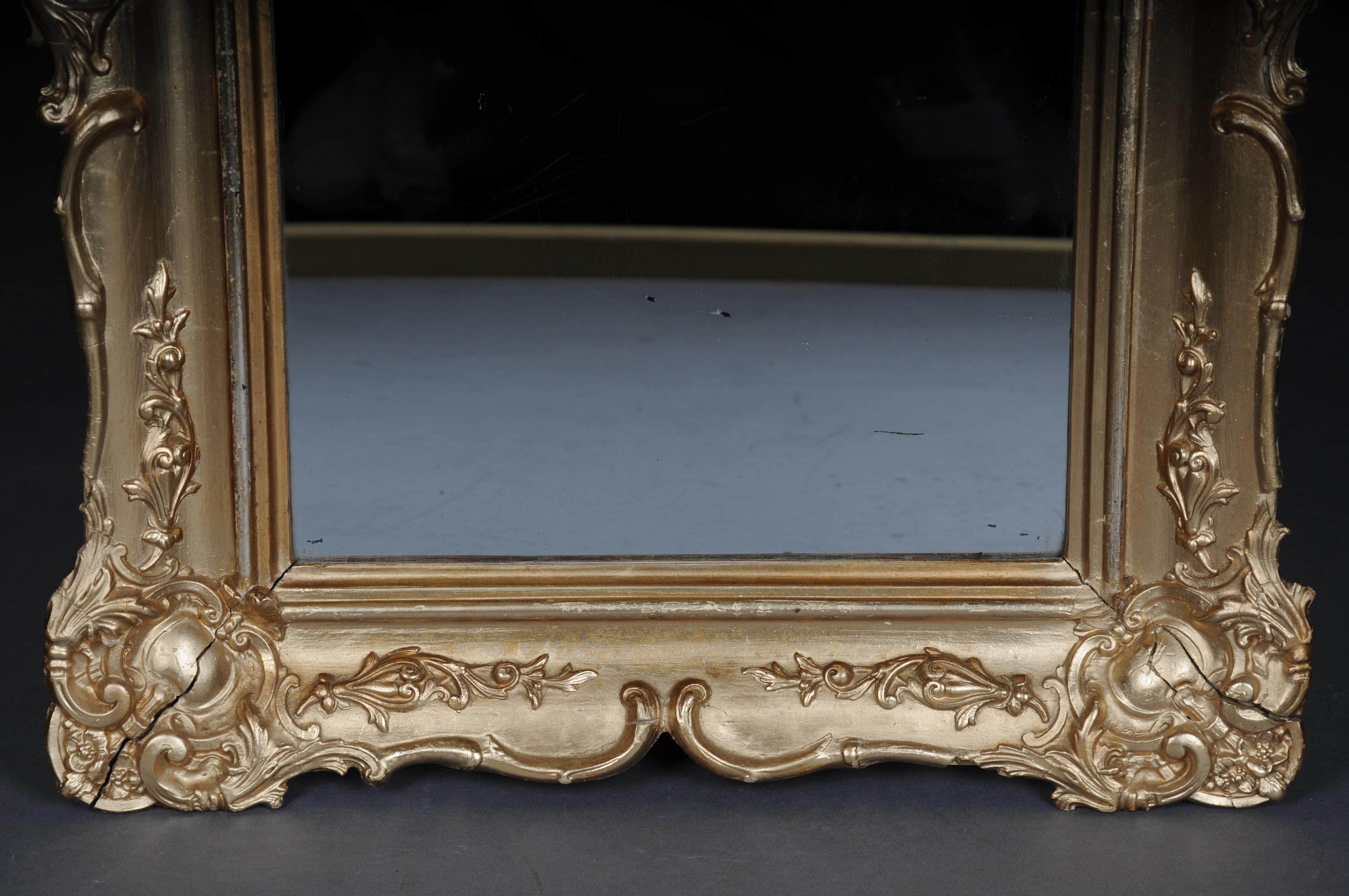 Carved Antique gilded wall mirror, Germany around 1870 For Sale