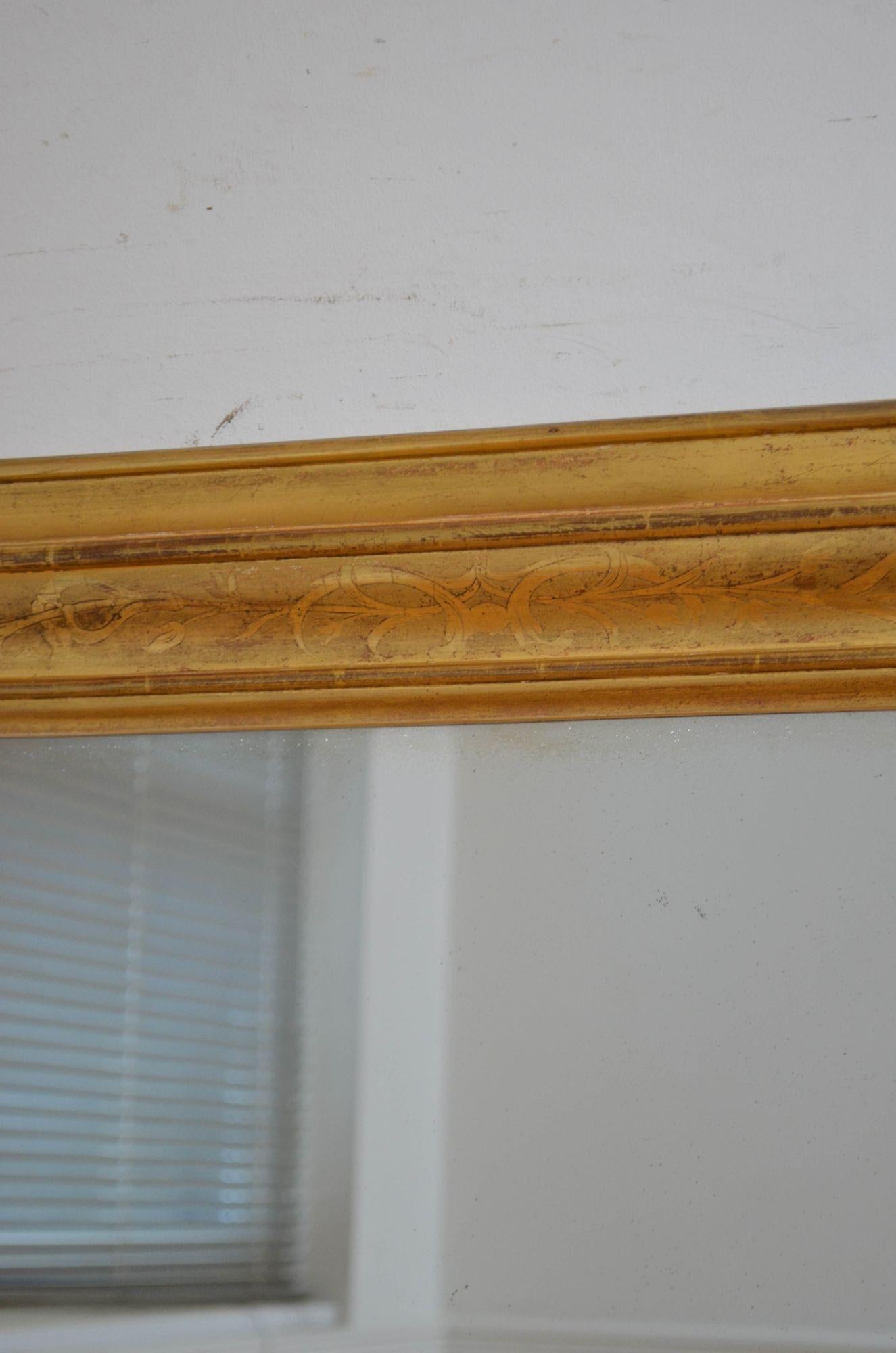 Miroir mural doré ancien H103 cm en vente 4