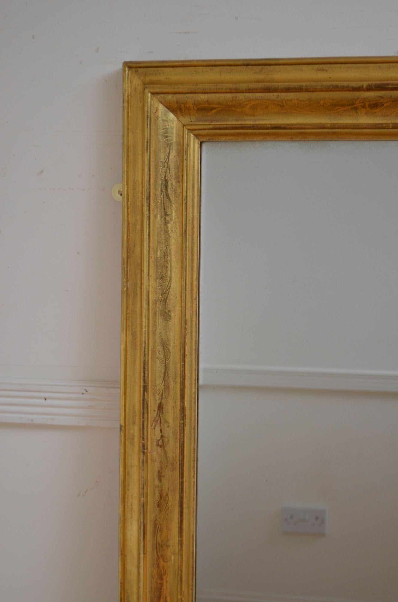 Miroir mural doré ancien H103 cm en vente 1