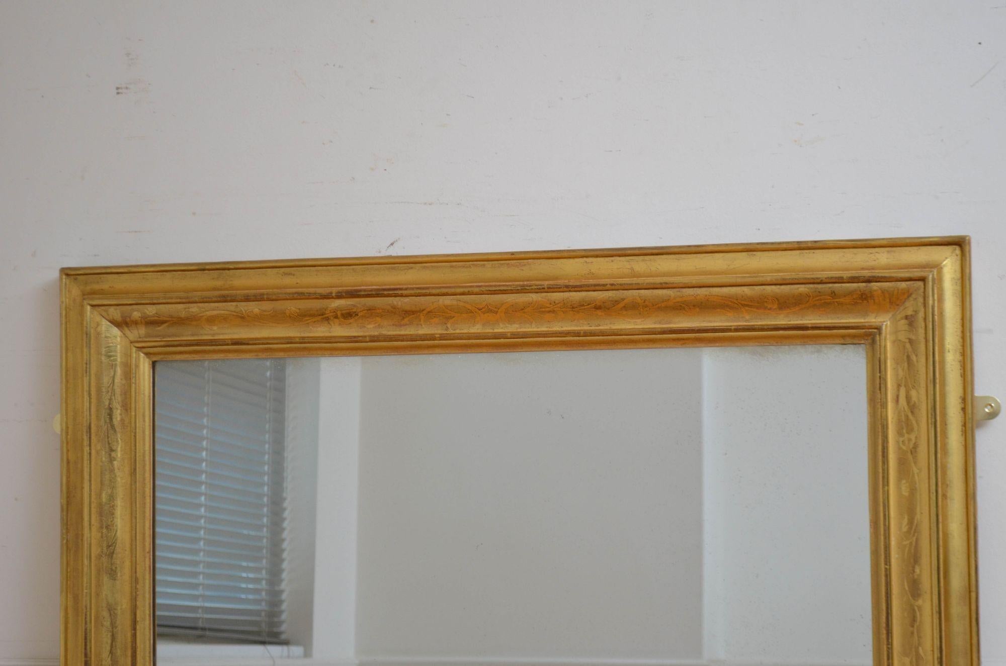 Miroir mural doré ancien H103 cm en vente 2