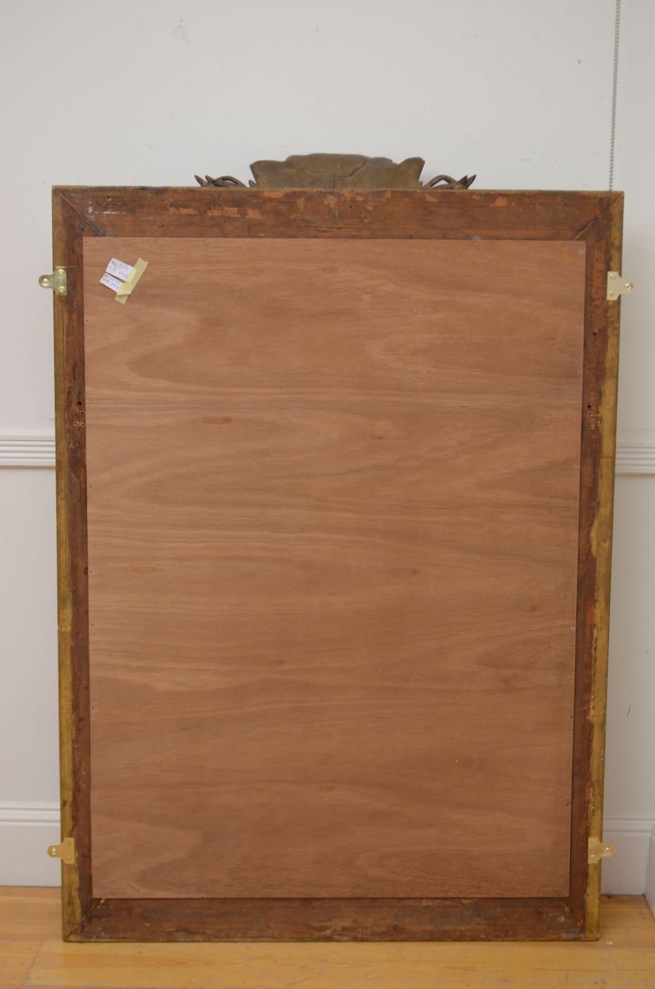 Antique Gilded Wall Mirror H148cm For Sale 8