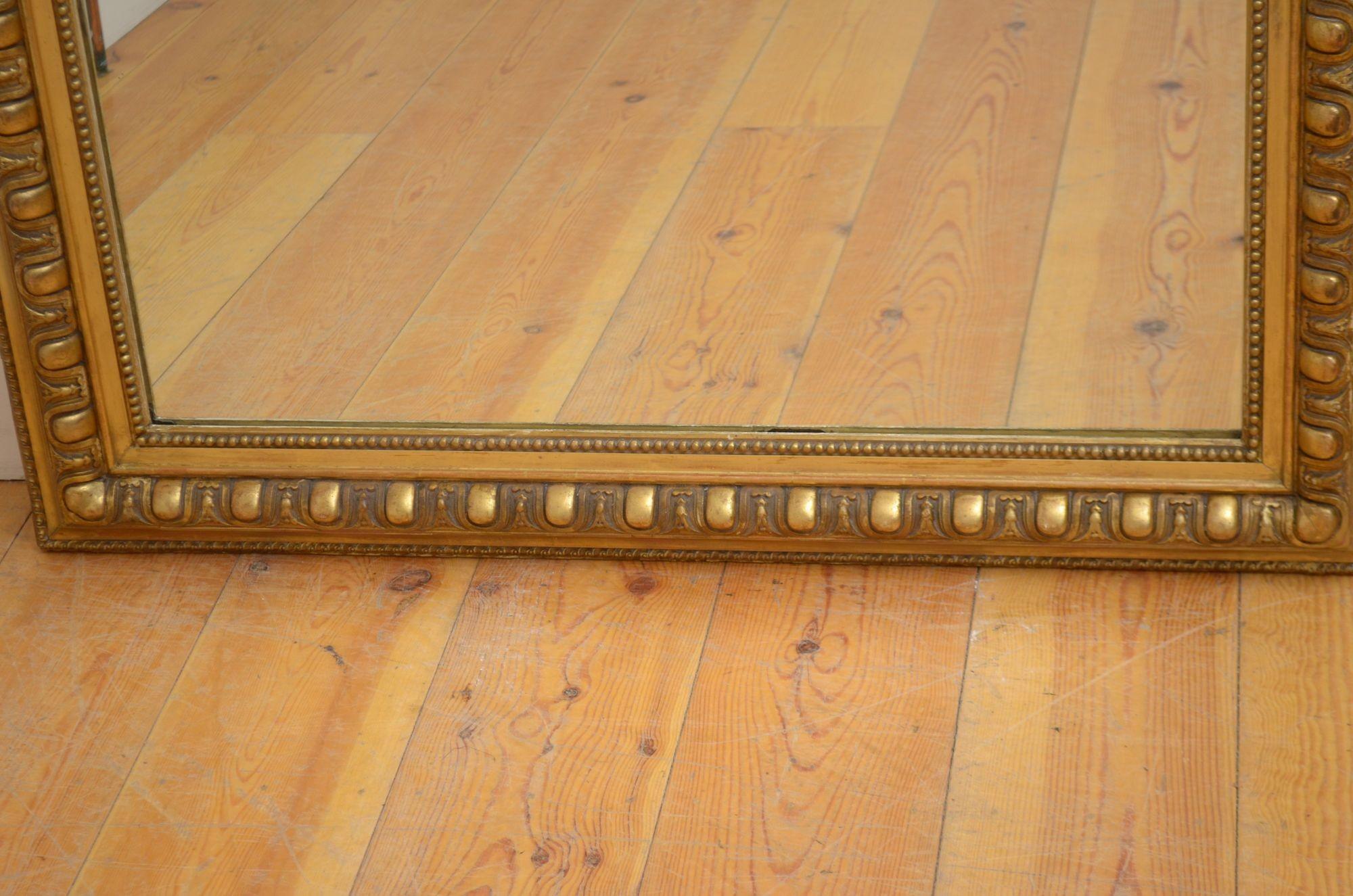 French Antique Gilded Wall Mirror H148cm For Sale