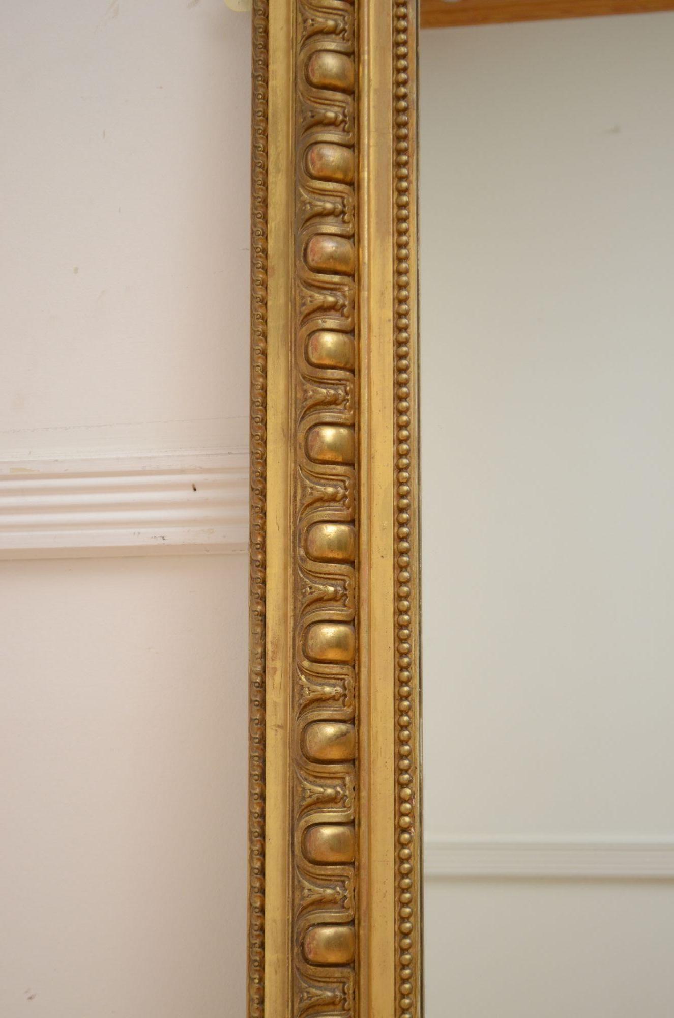 19th Century Antique Gilded Wall Mirror H148cm For Sale