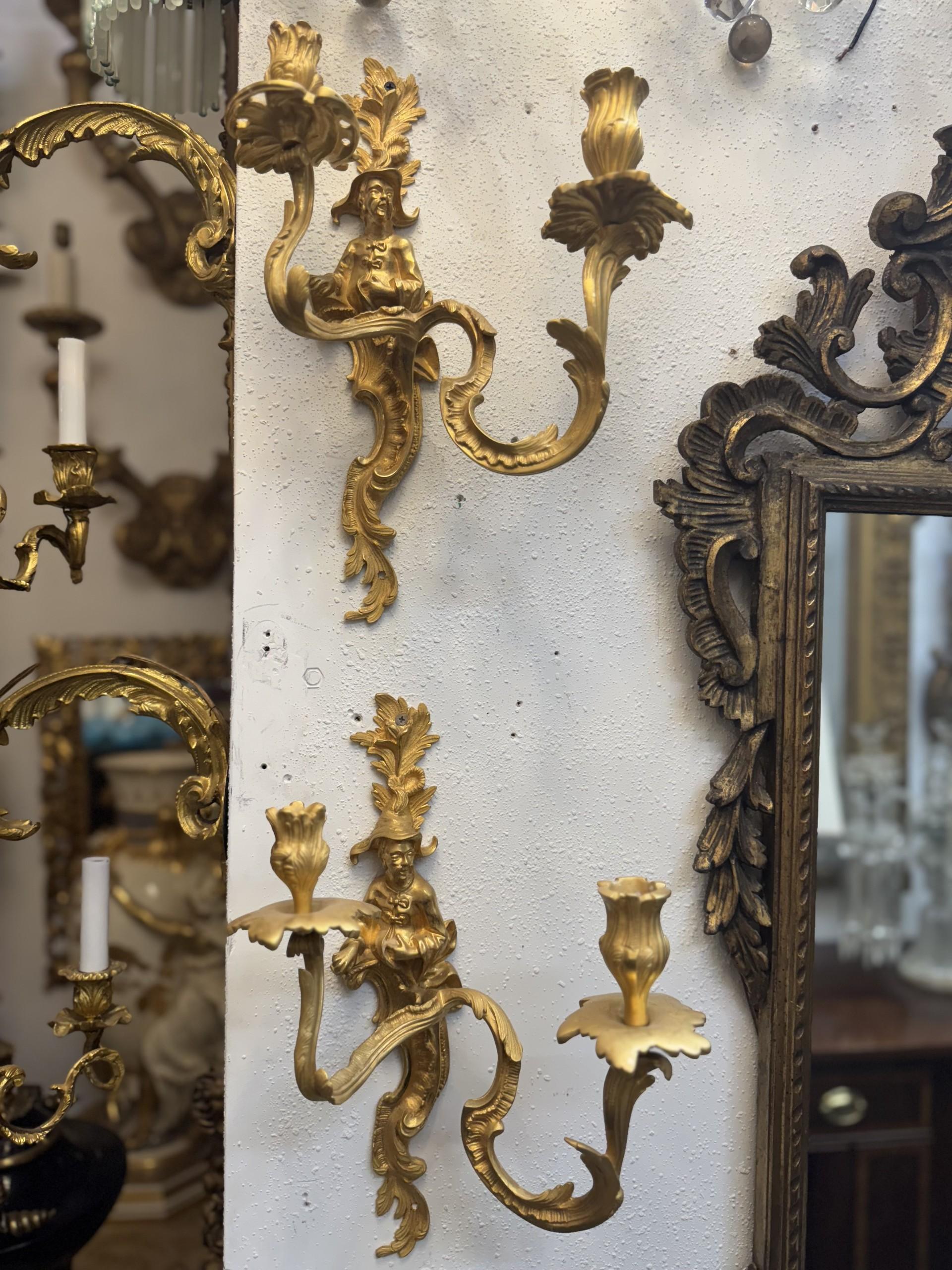 20th Century Antique Gilded Wall Sconces For Sale