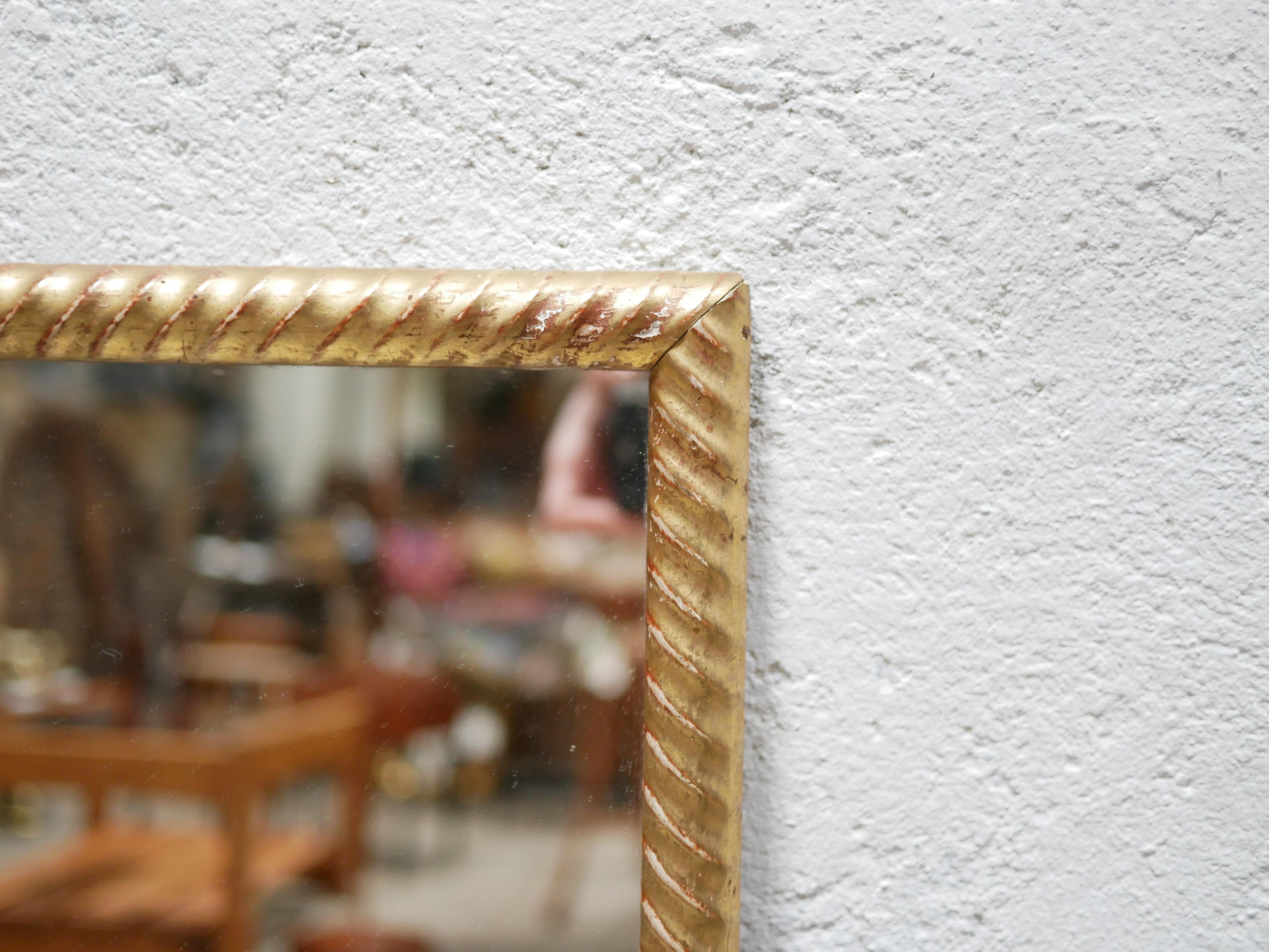French Antique gilded wood mirror 70cm x 52cm For Sale
