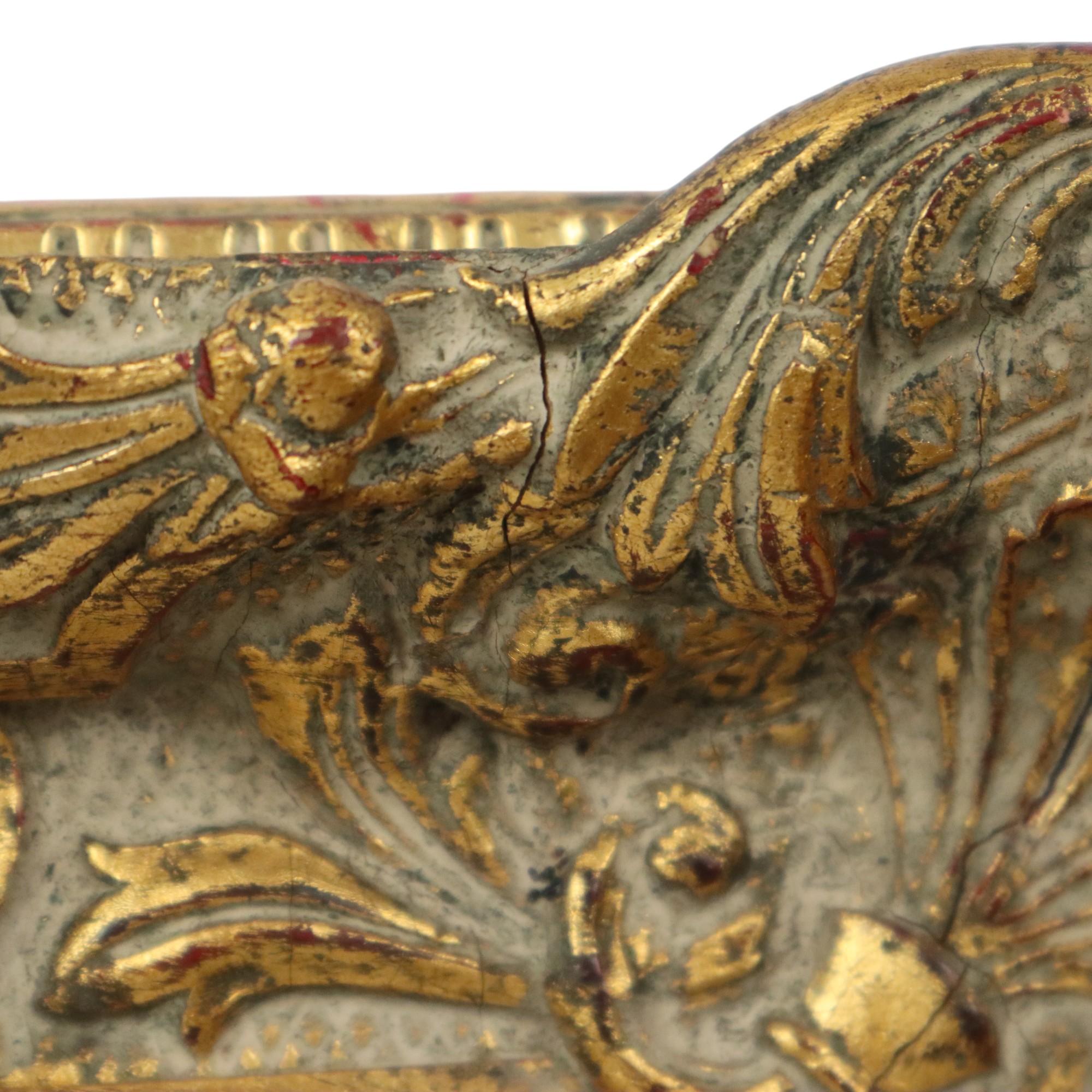 Antique Gilded Wooden Frame Classic Baroque Style 57x48cm For Sale 4