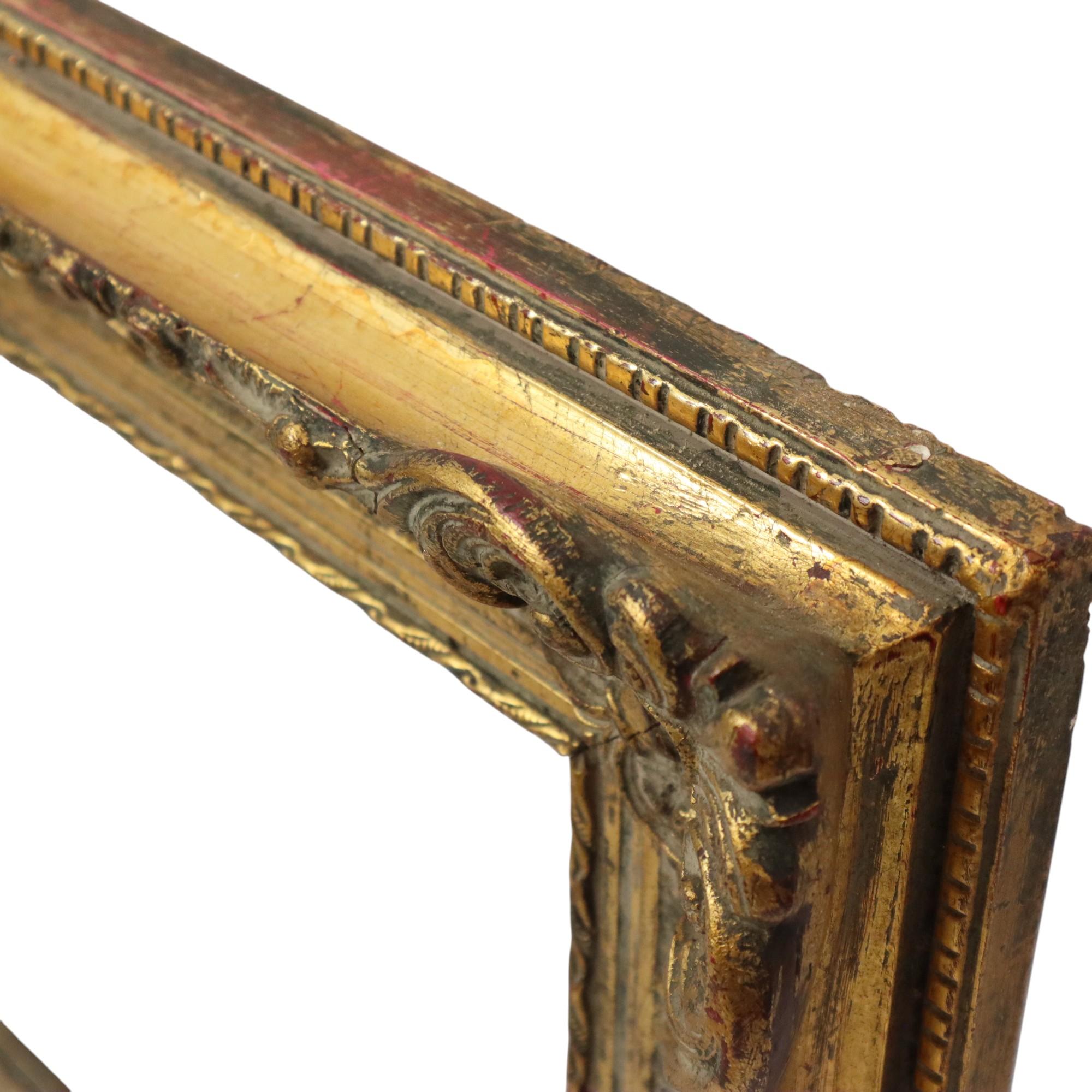 Antique Gilded Wooden Frame Classic Baroque Style 57x48cm For Sale 11
