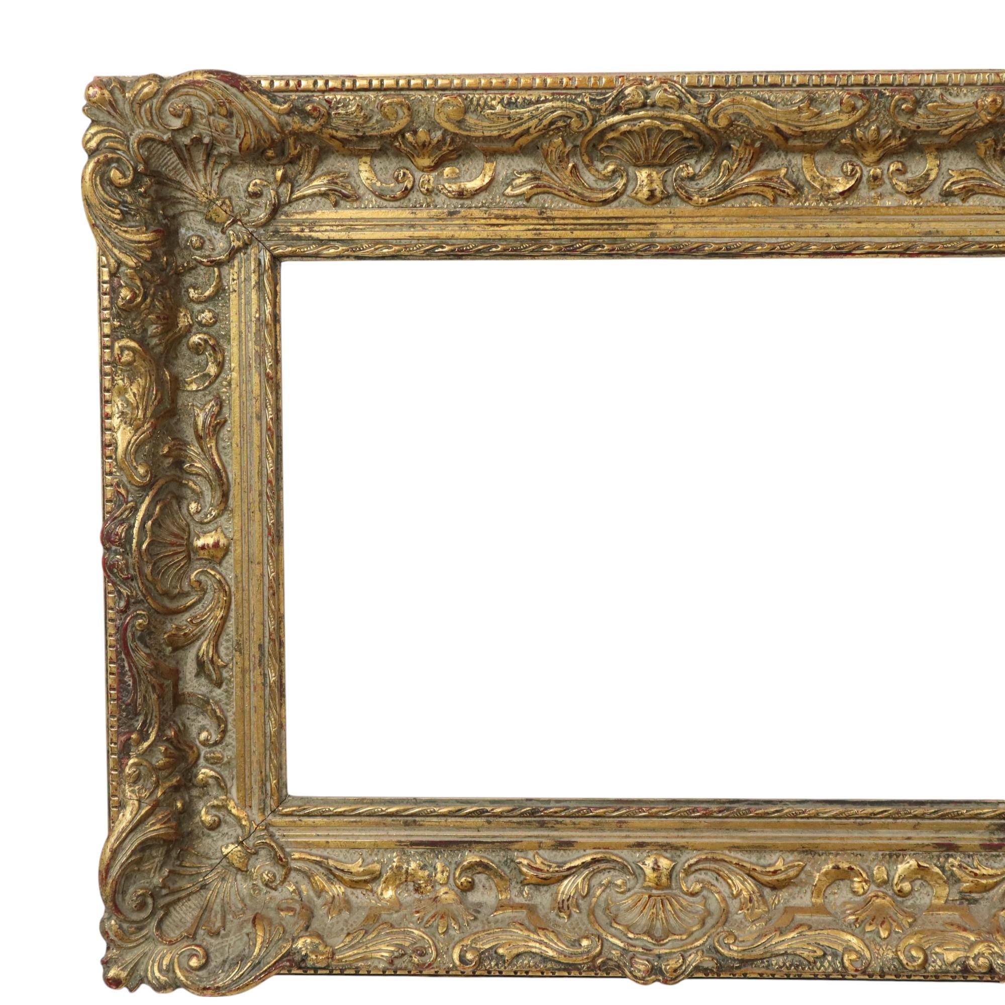 European Antique Gilded Wooden Frame Classic Baroque Style 57x48cm For Sale