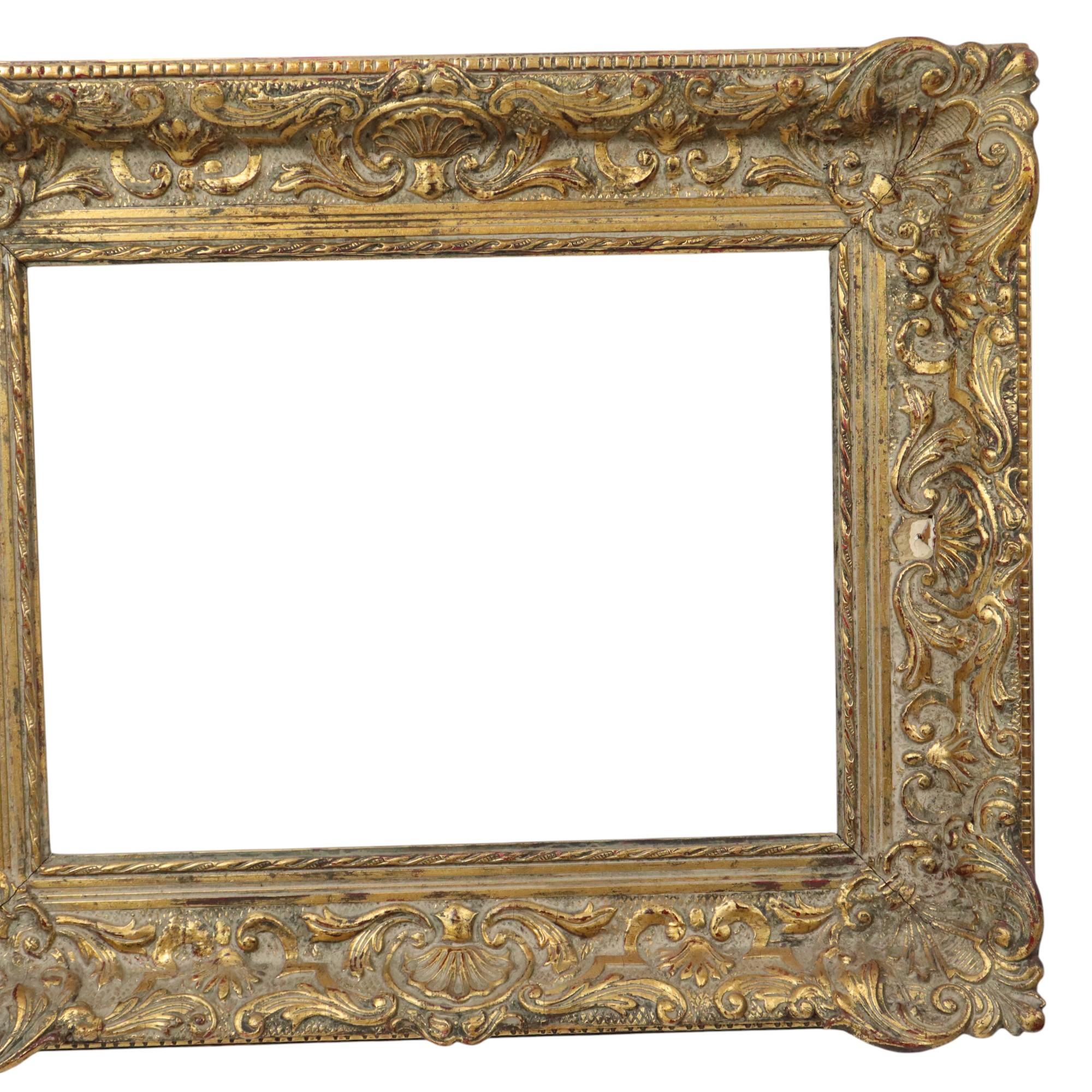 Gilt Antique Gilded Wooden Frame Classic Baroque Style 57x48cm For Sale