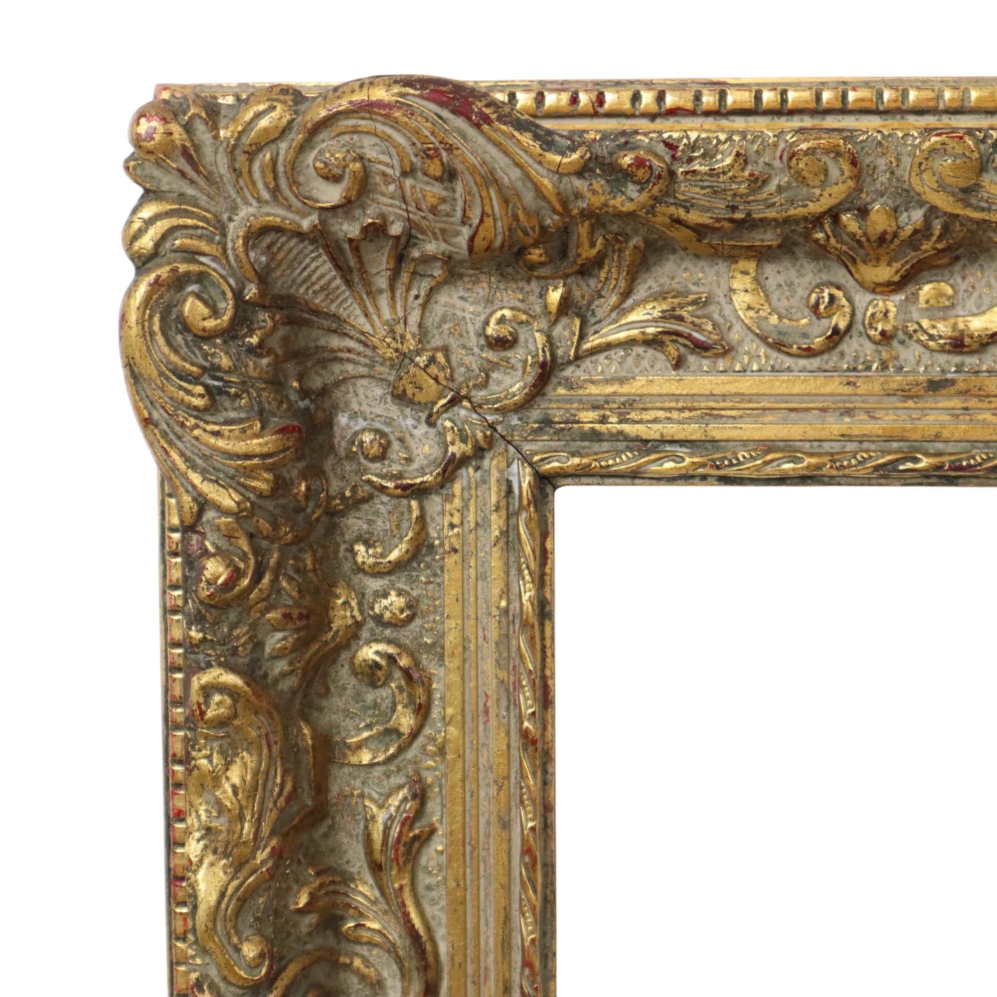Antique Gilded Wooden Frame Classic Baroque Style 57x48cm In Good Condition For Sale In Poperinge, BE
