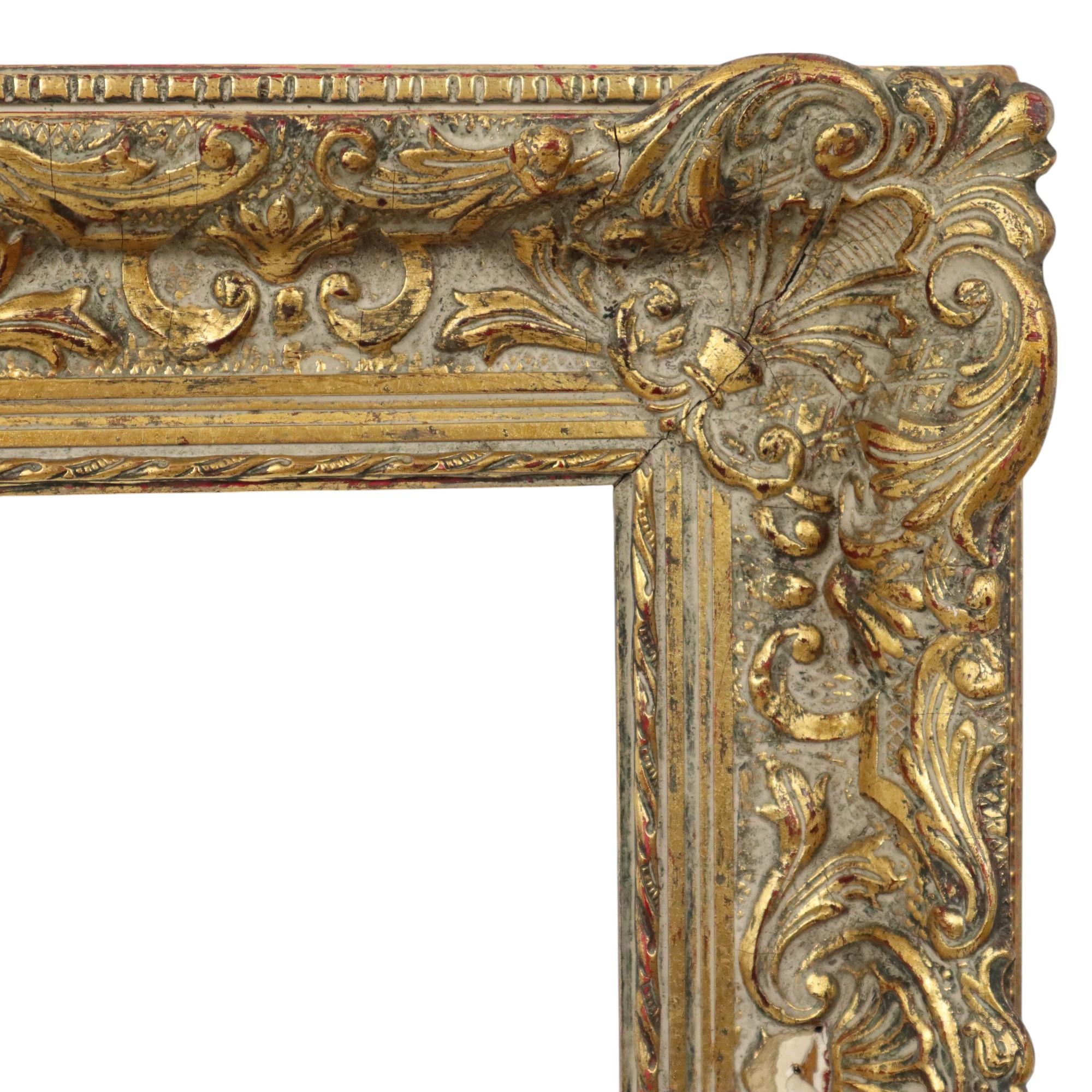 Gesso Antique Gilded Wooden Frame Classic Baroque Style 57x48cm For Sale