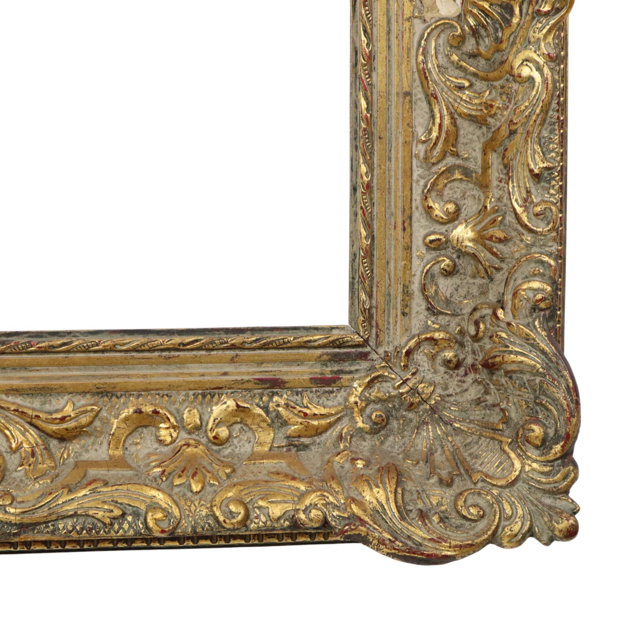 Antique Gilded Wooden Frame Classic Baroque Style 57x48cm For Sale 1