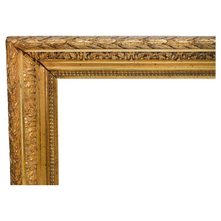 Marco antiguo de madera dorada Dorado en venta