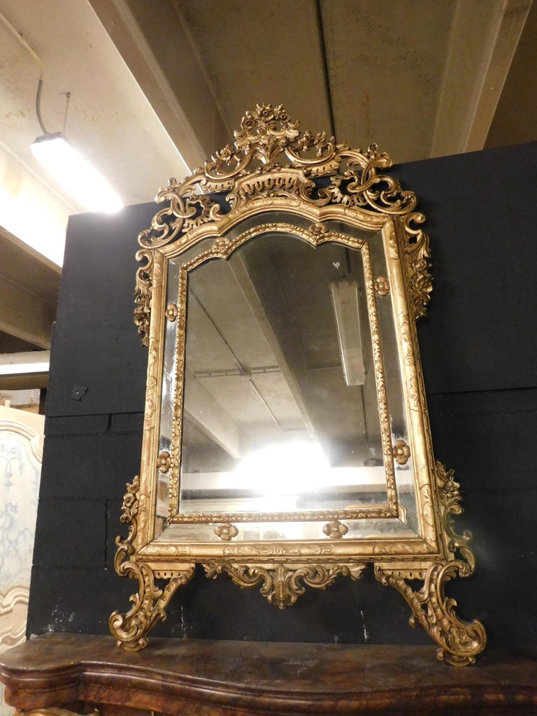 Antique Gilded Wooden Mirror, Great Decor, 1900 France at 1stDibs