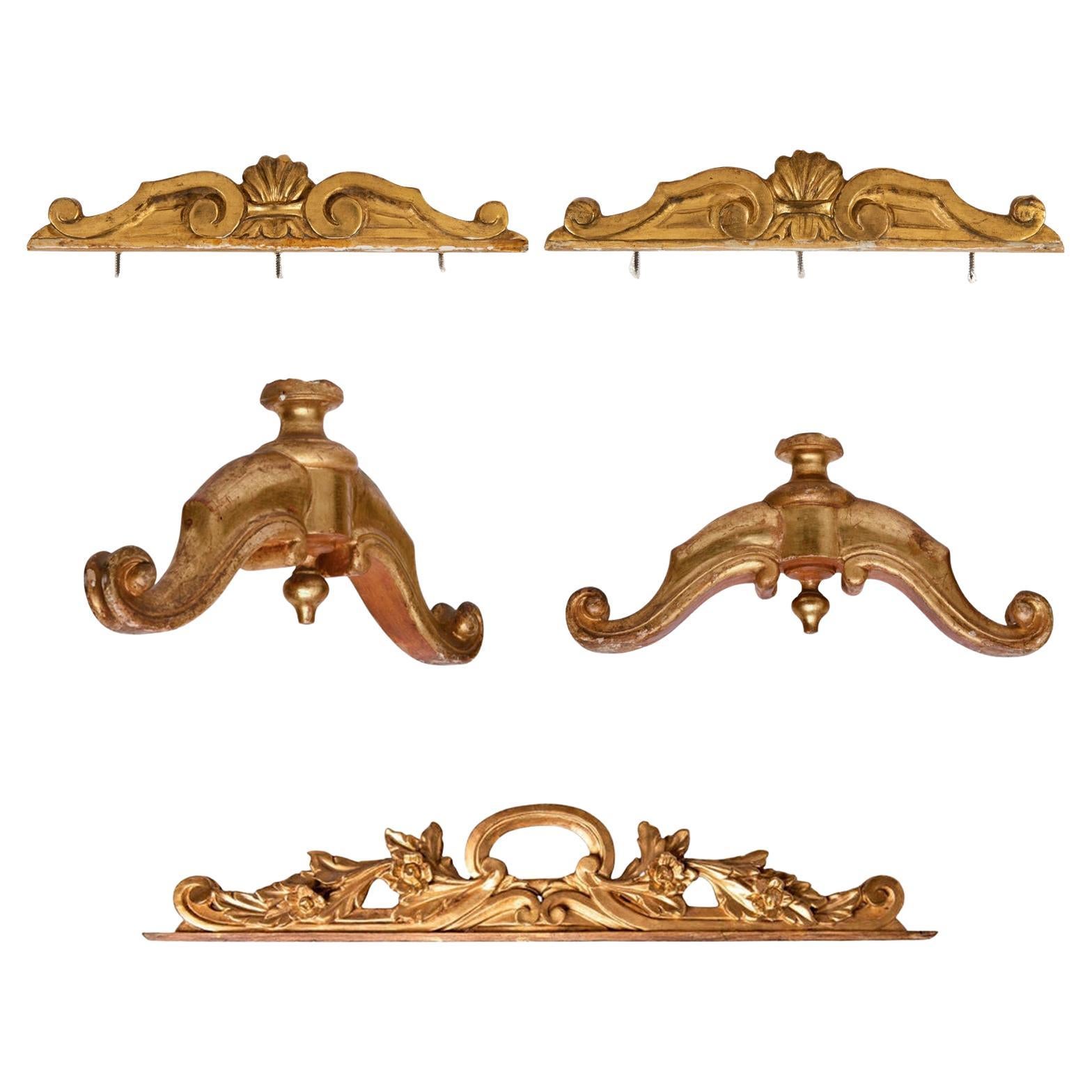 Antique Gilded Wooden Objects For Sale