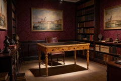Antique Gillows Style Birdseye Maple Writing Table Desk 19th Century