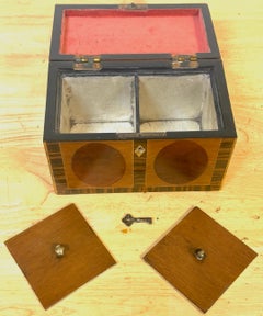 Antique Gillows Tea Caddy, Ebony & Satinwood, Circa 1795