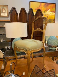 Antique Gilt Accent Louis XV Style Chairs Set of 4