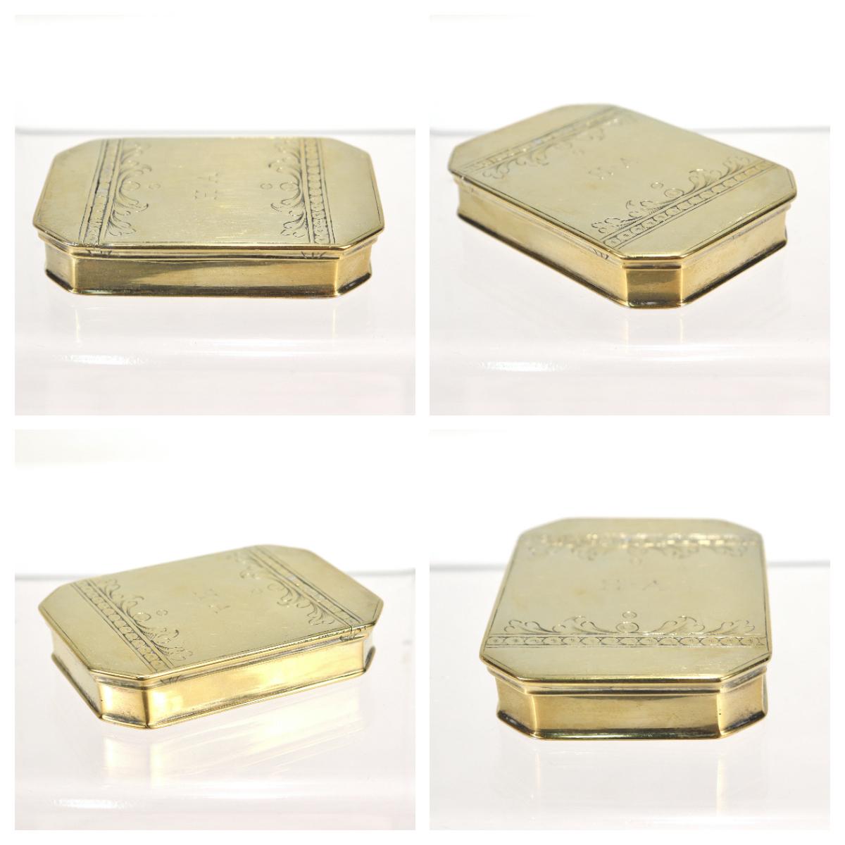 Antique Gilt American Coin Silver Snuff Box attributed to Benjamin ...