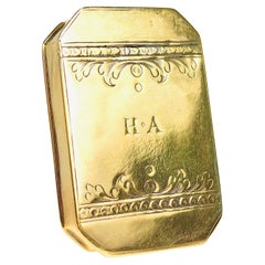 Antique Gilt American Coin Silver Snuff Box attributed to Benjamin Tappin