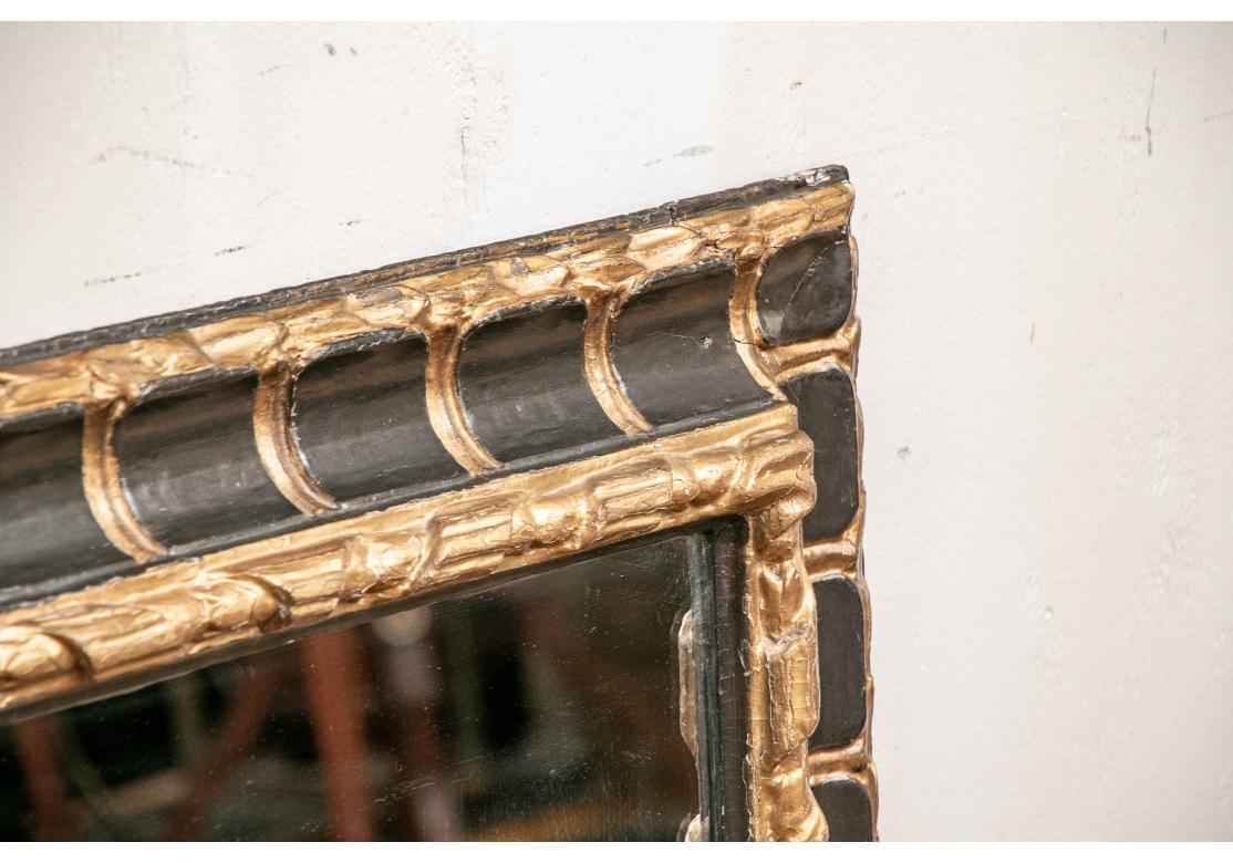 Antique Gilt And Ebonized Italian Mirror In Good Condition For Sale In Bridgeport, CT