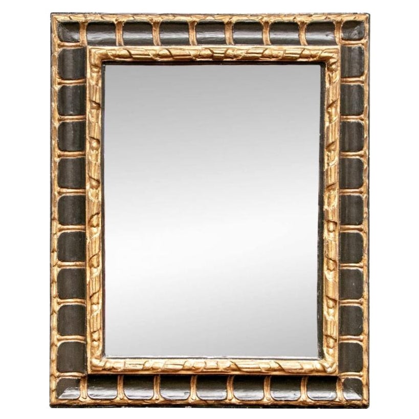 Miroir italien ancien doré et ébénisé