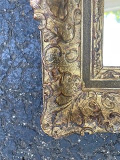 Miroir antique doré de Barbizon avec verre mercuré