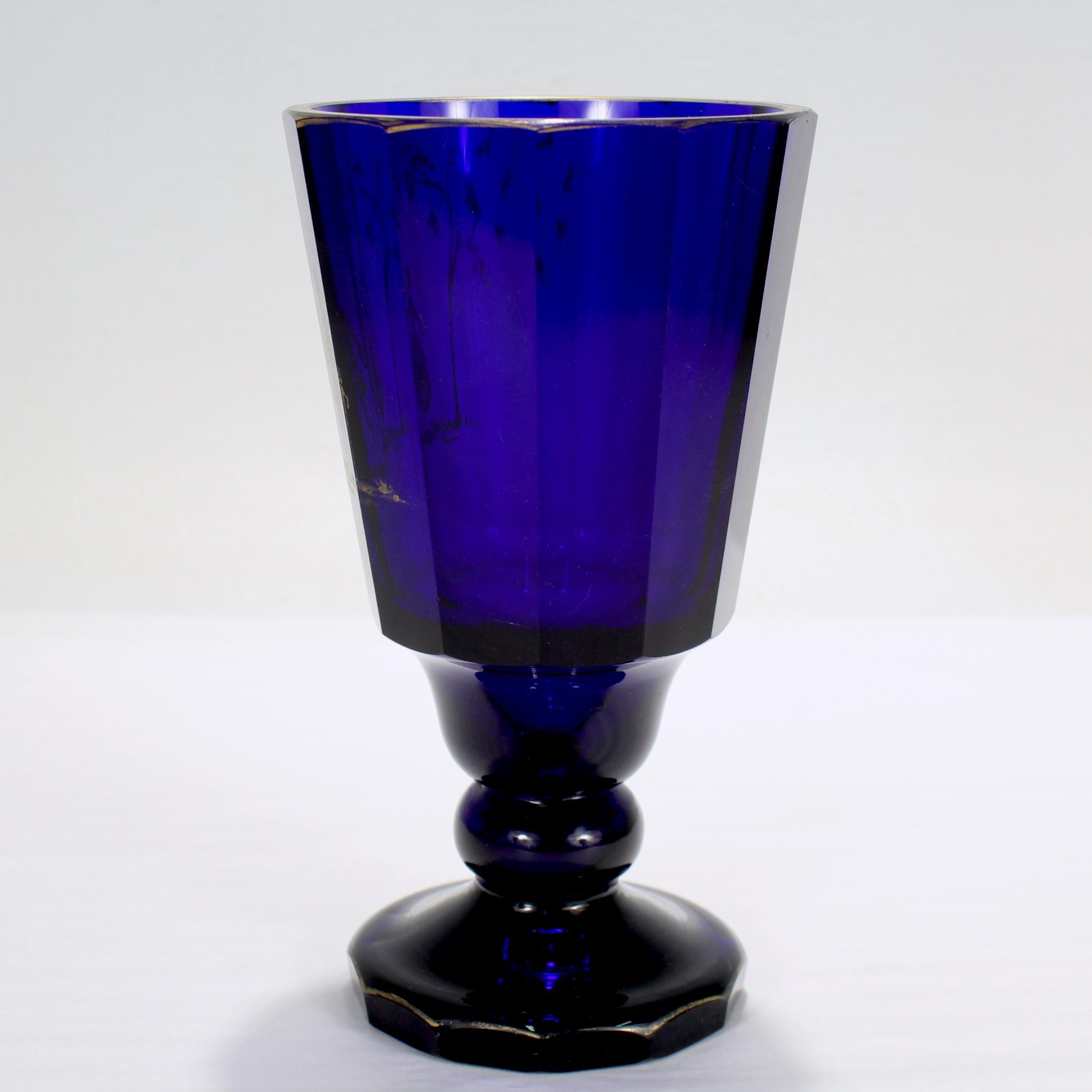 cobalt blue glass tumblers