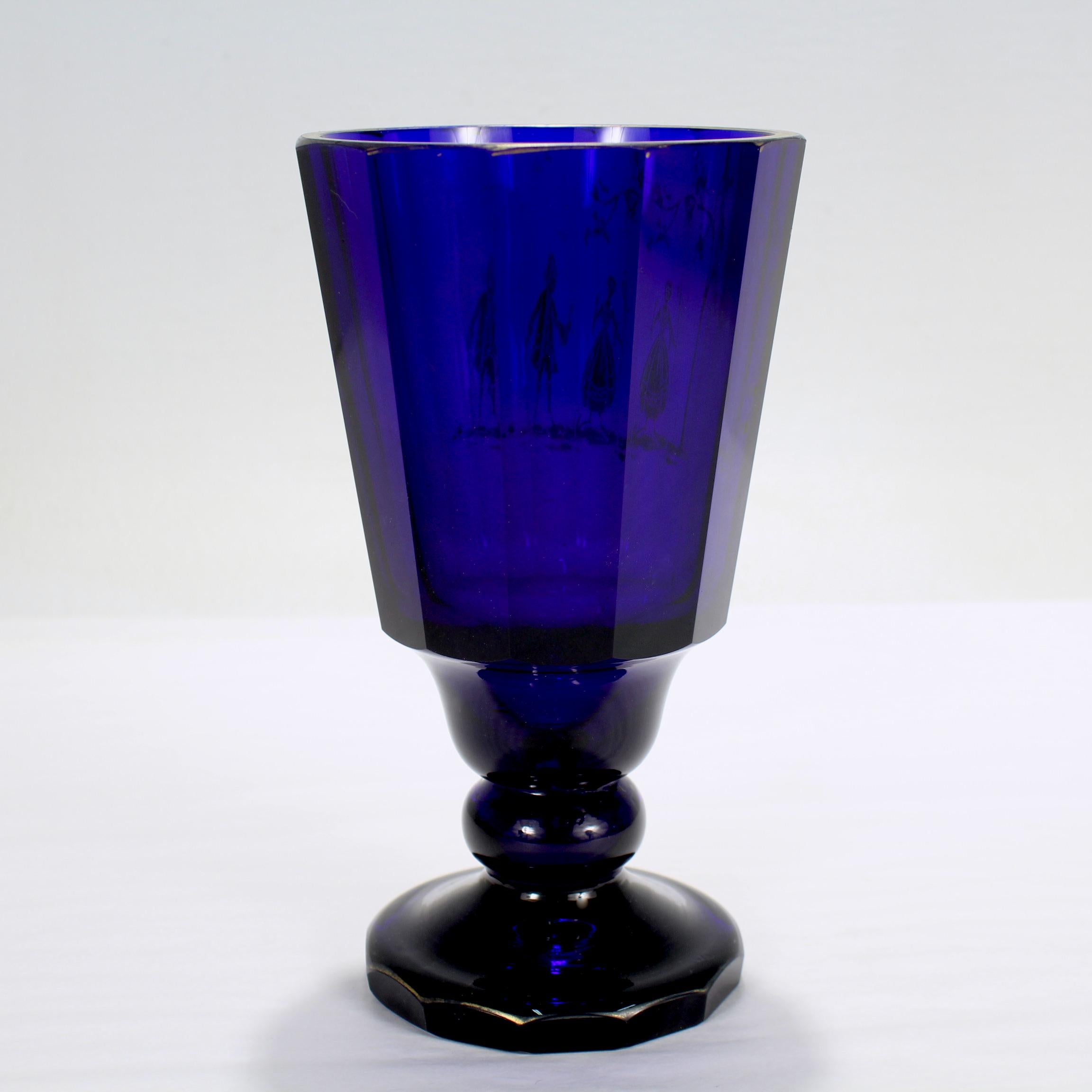 blue glassware vintage