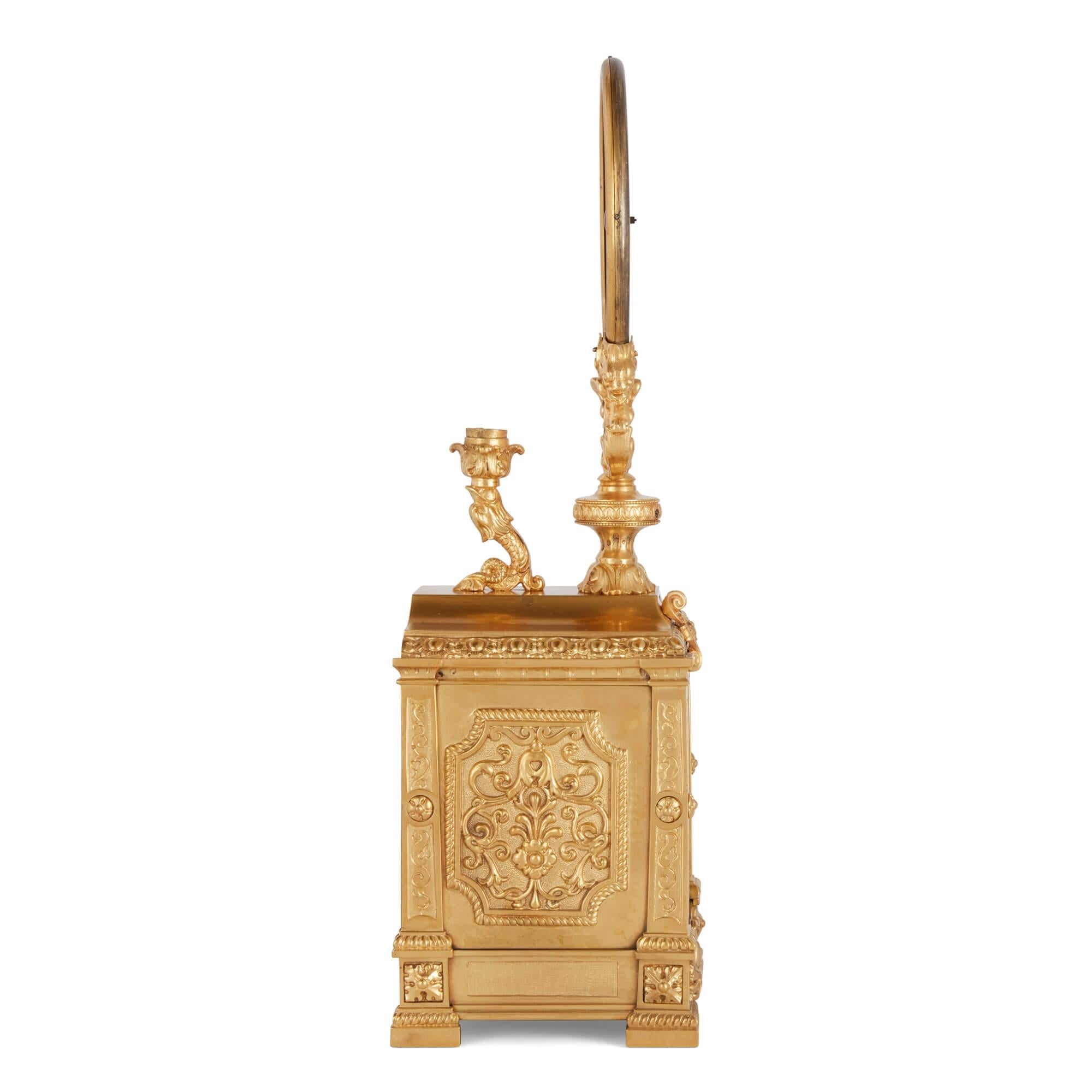 Antike Mystery-Uhr aus vergoldetem Messing und mattiertem Glas von Robert-Houdin (Louis XVI.) im Angebot