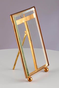 Antique Gilt Brass Gold Glass Photo Picture Photograph Frame Wall Decor