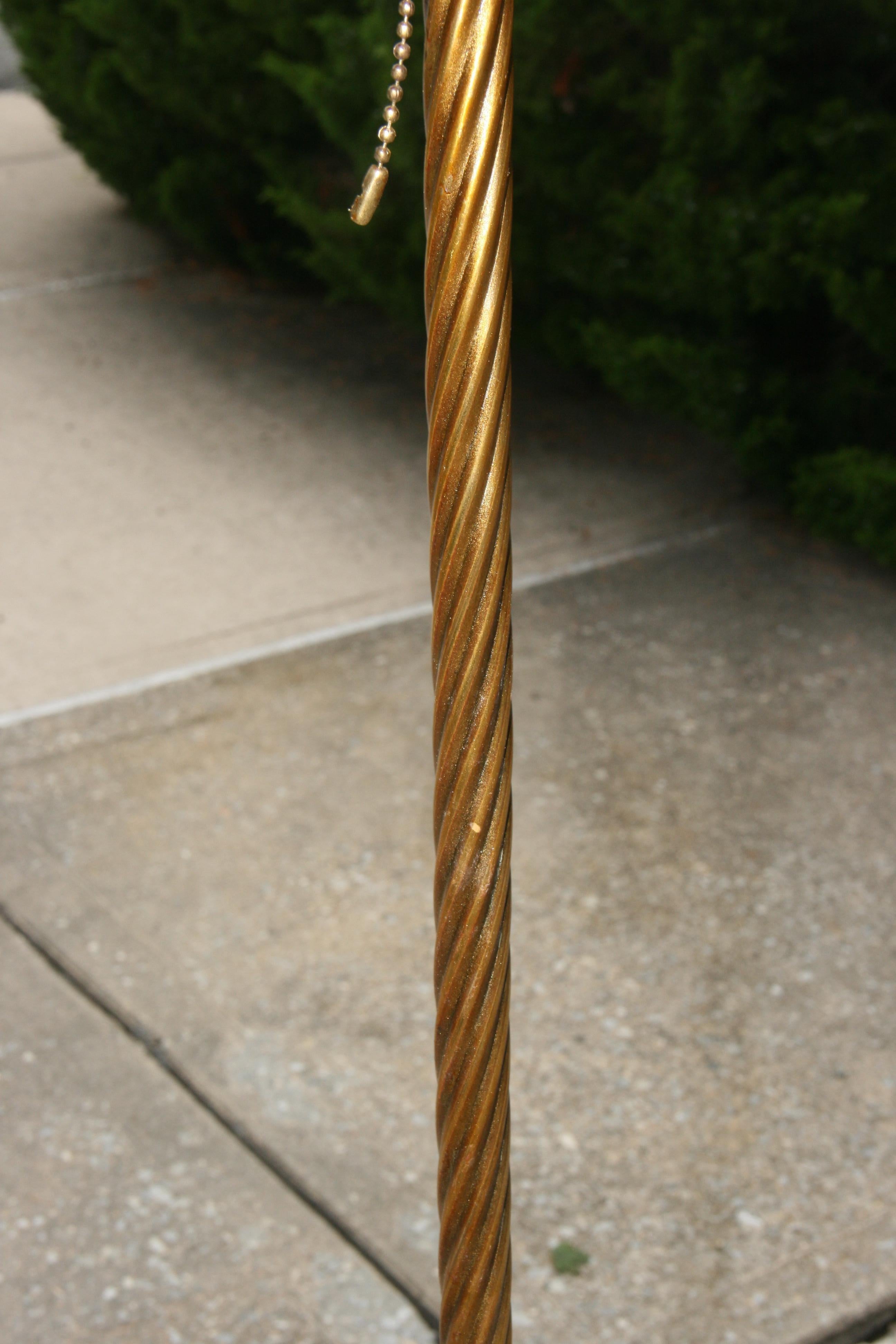 Mid-20th Century Antique Gilt Bronze and Iron Floor lamp For Sale