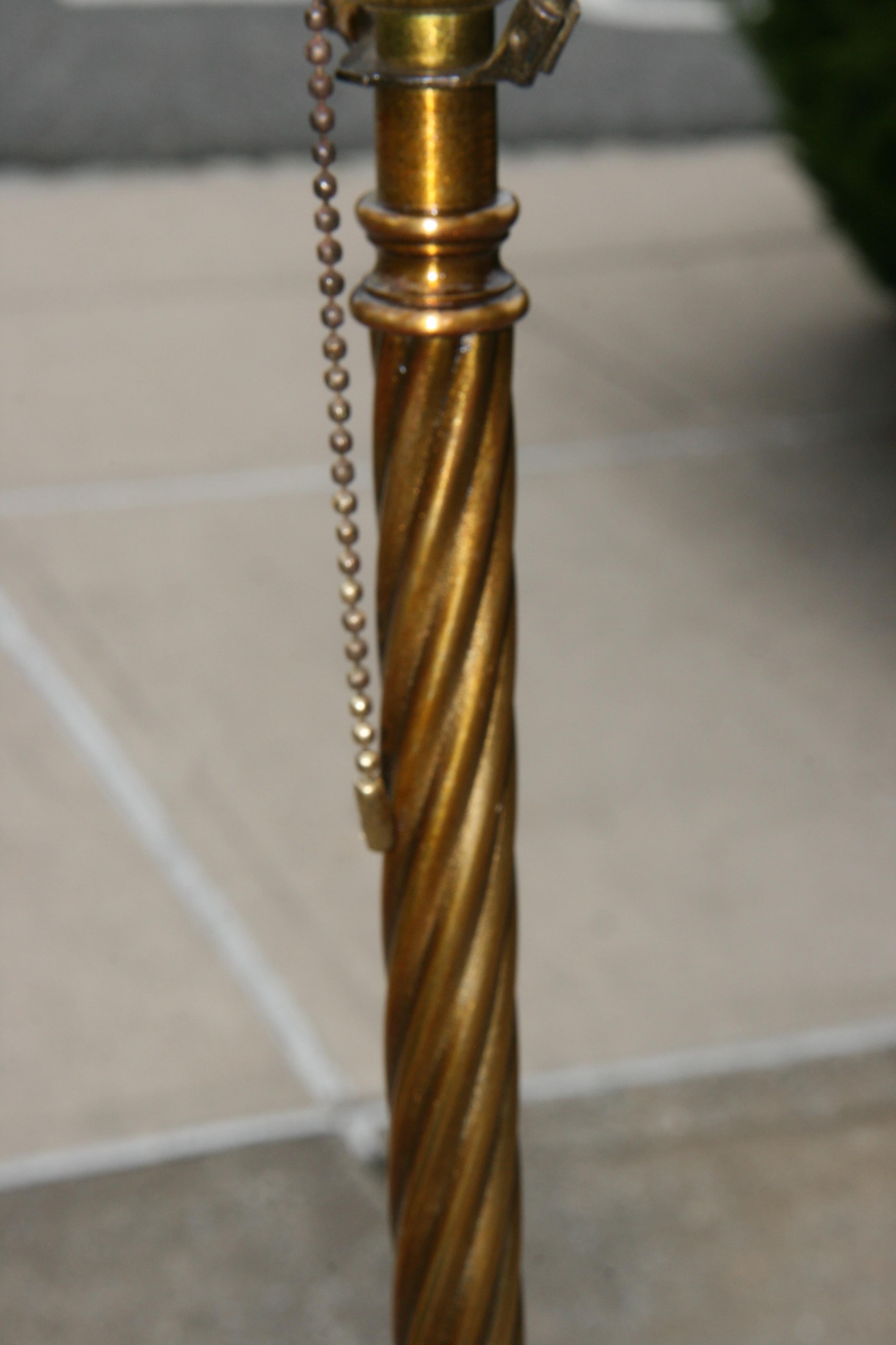 Antique Gilt Bronze and Iron Floor lamp For Sale 1