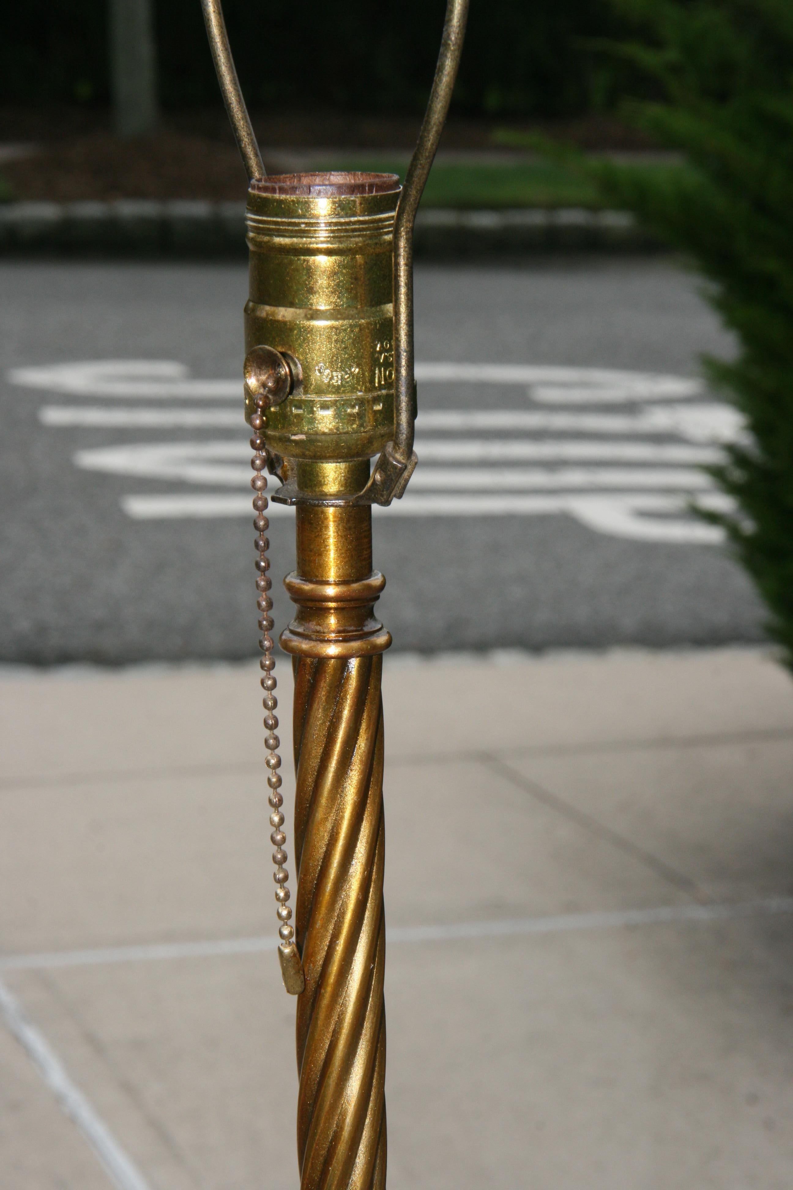 Antique Gilt Bronze and Iron Floor lamp For Sale 2