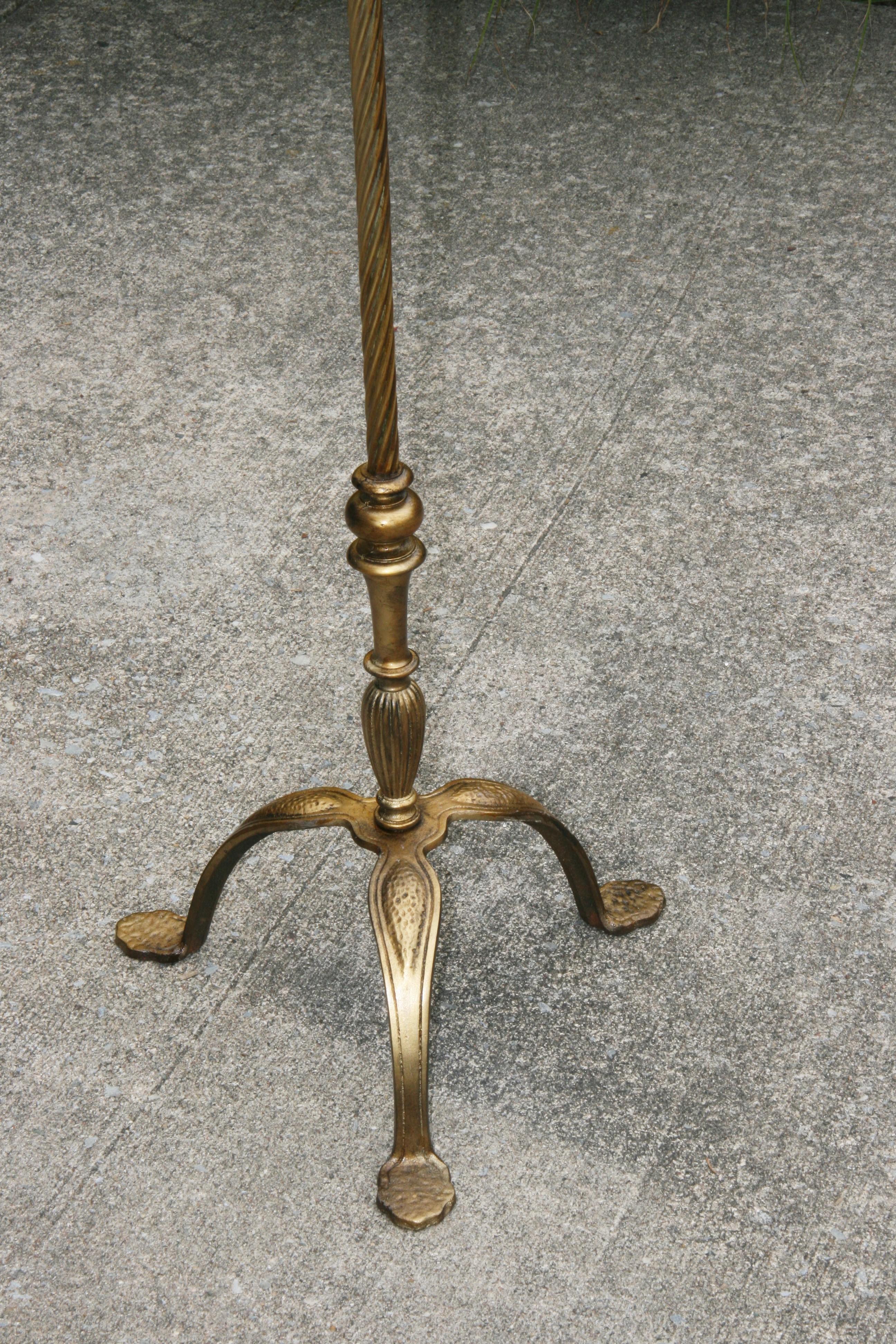 Antique Gilt Bronze and Iron Floor lamp For Sale 5