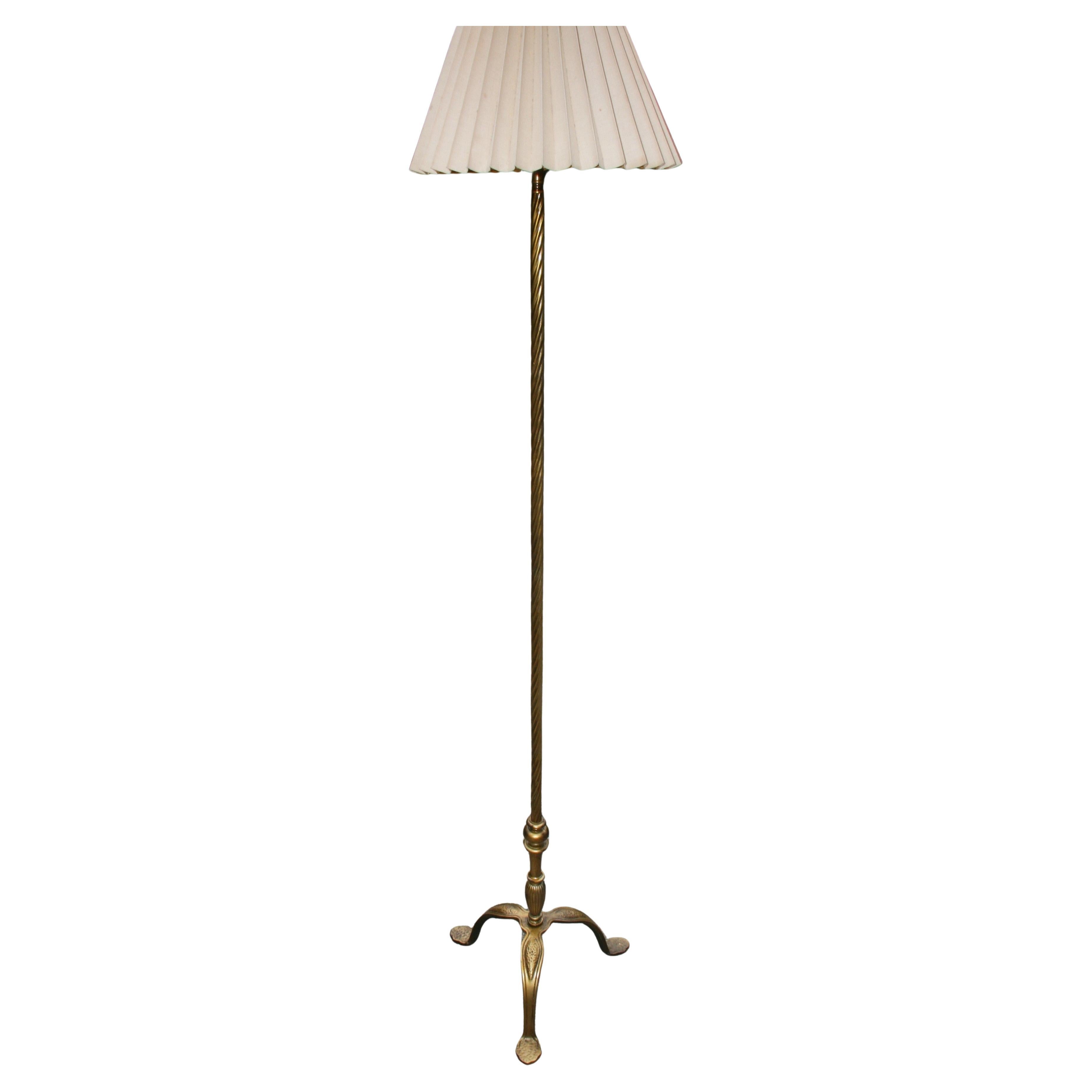 Antique Gilt Bronze and Iron Floor lamp For Sale