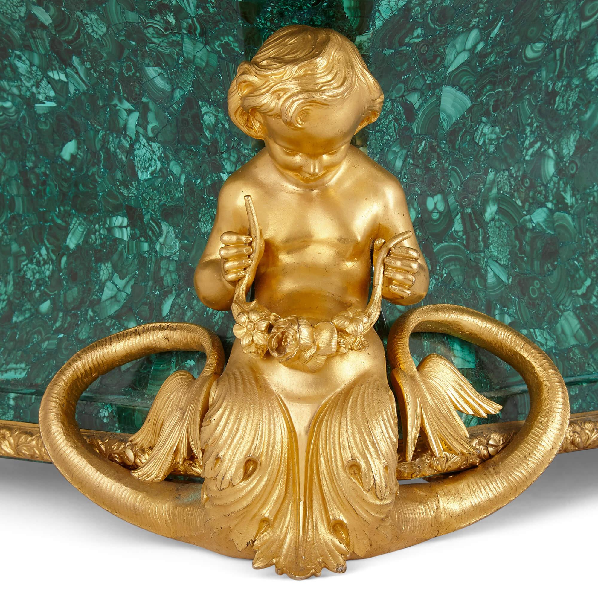 Antique Gilt Bronze and Malachite Casket by Monbro Fils Ainé For Sale 1