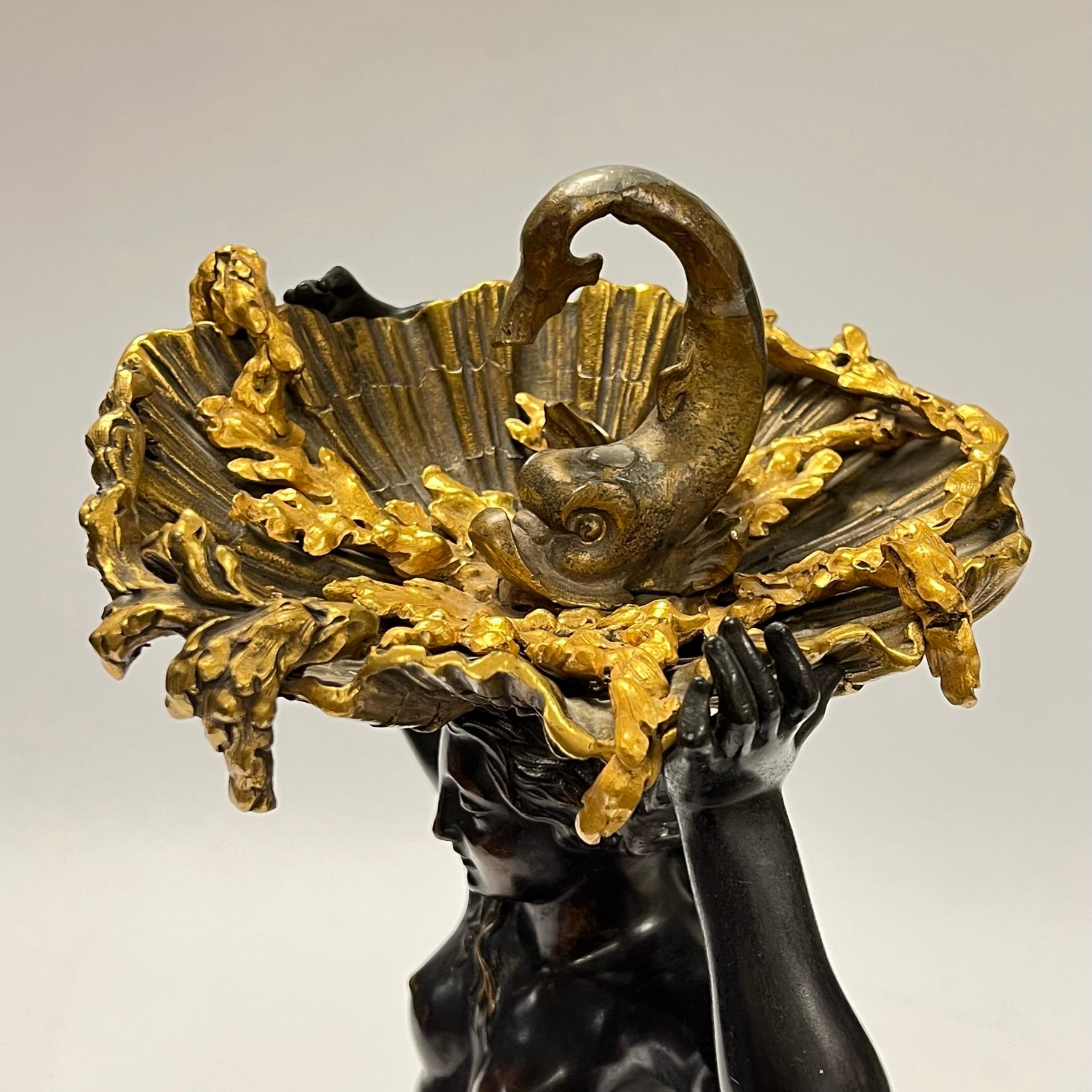Antique Gilt Bronze and Marble Figural Centerpiece Attributed to E.F. Caldwell 4
