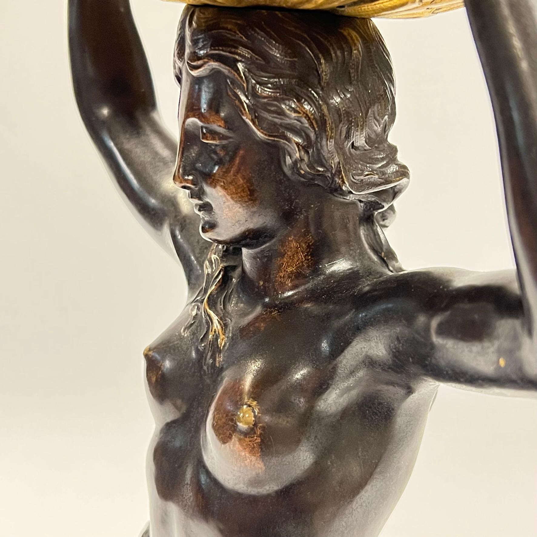 Antique Gilt Bronze and Marble Figural Centerpiece Attributed to E.F. Caldwell 5