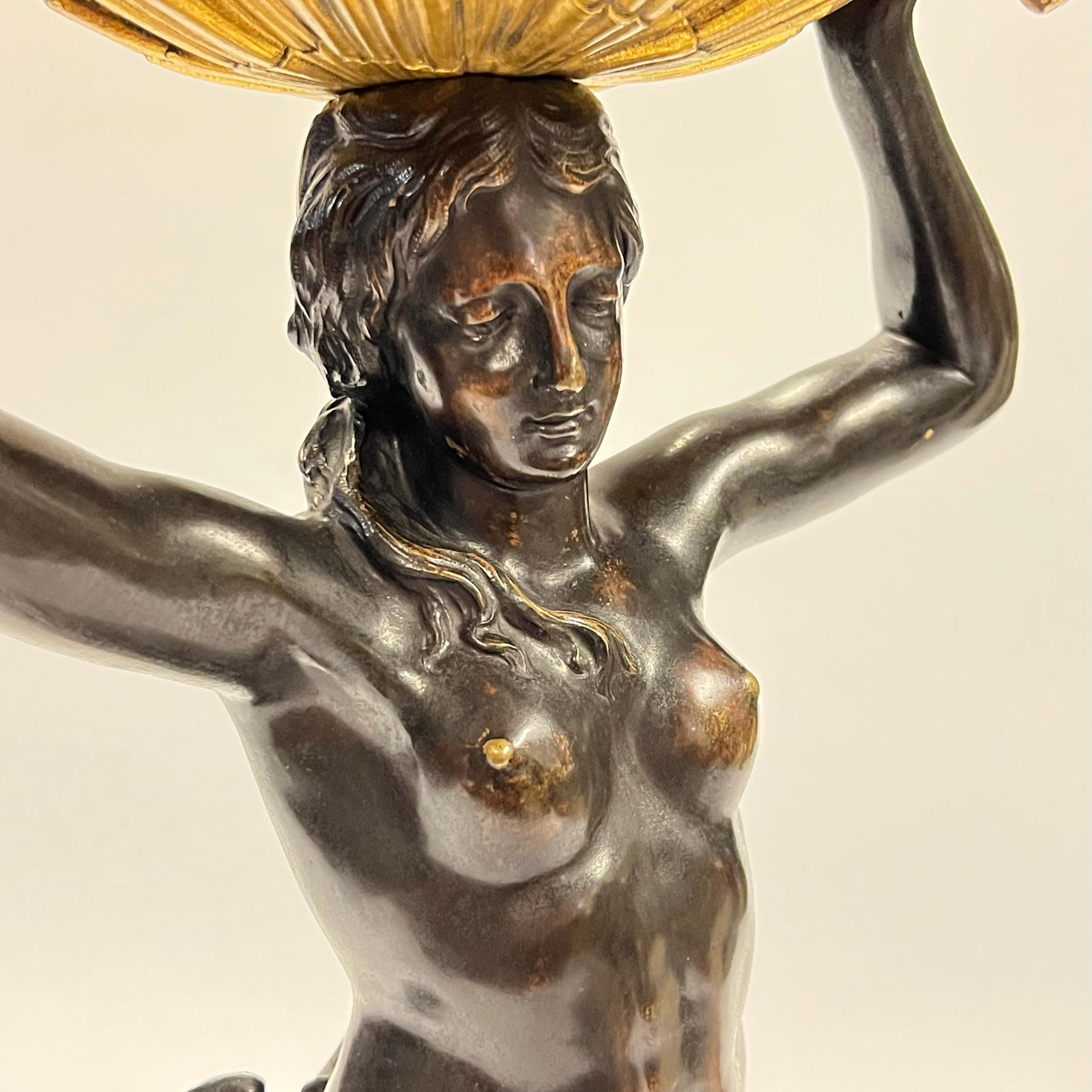 Antique Gilt Bronze and Marble Figural Centerpiece Attributed to E.F. Caldwell 6