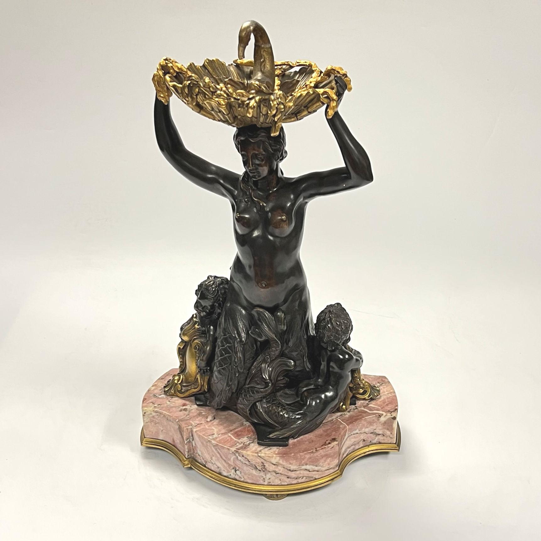 Antique Gilt Bronze and Marble Figural Centerpiece Attributed to E.F. Caldwell 2