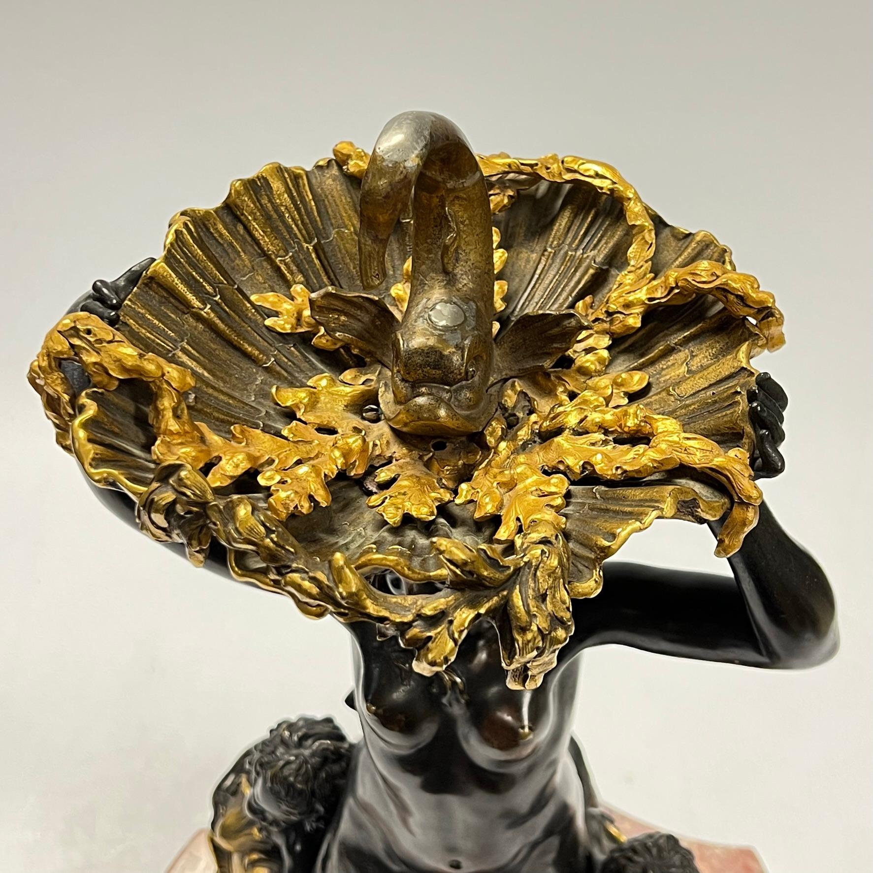 Antique Gilt Bronze and Marble Figural Centerpiece Attributed to E.F. Caldwell 3