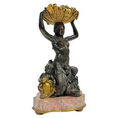 Antique Gilt Bronze and Marble Figural Centerpiece Attributed to E.F. Caldwell