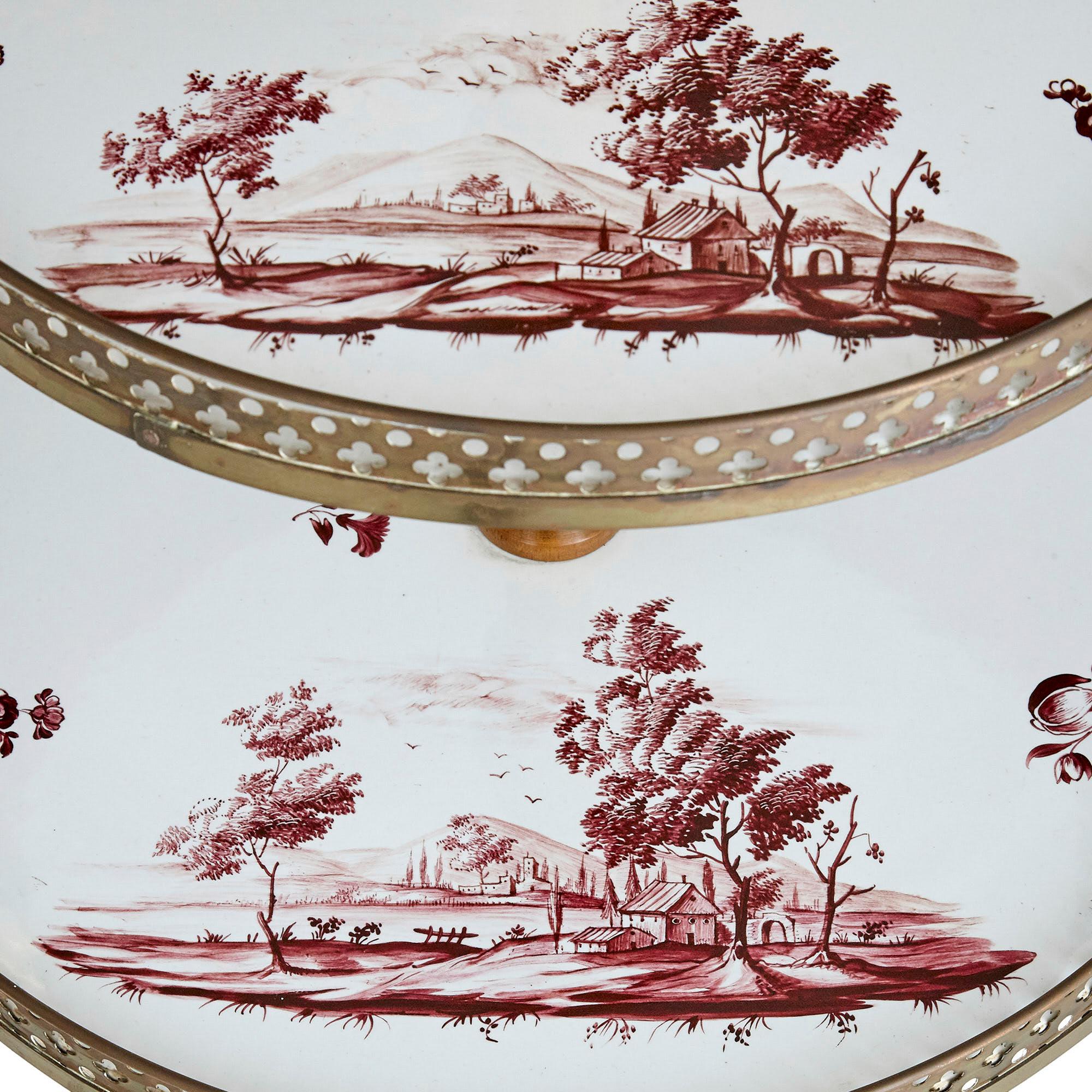 Antique Gilt Bronze and Porcelain Cake Stand In Good Condition In London, GB