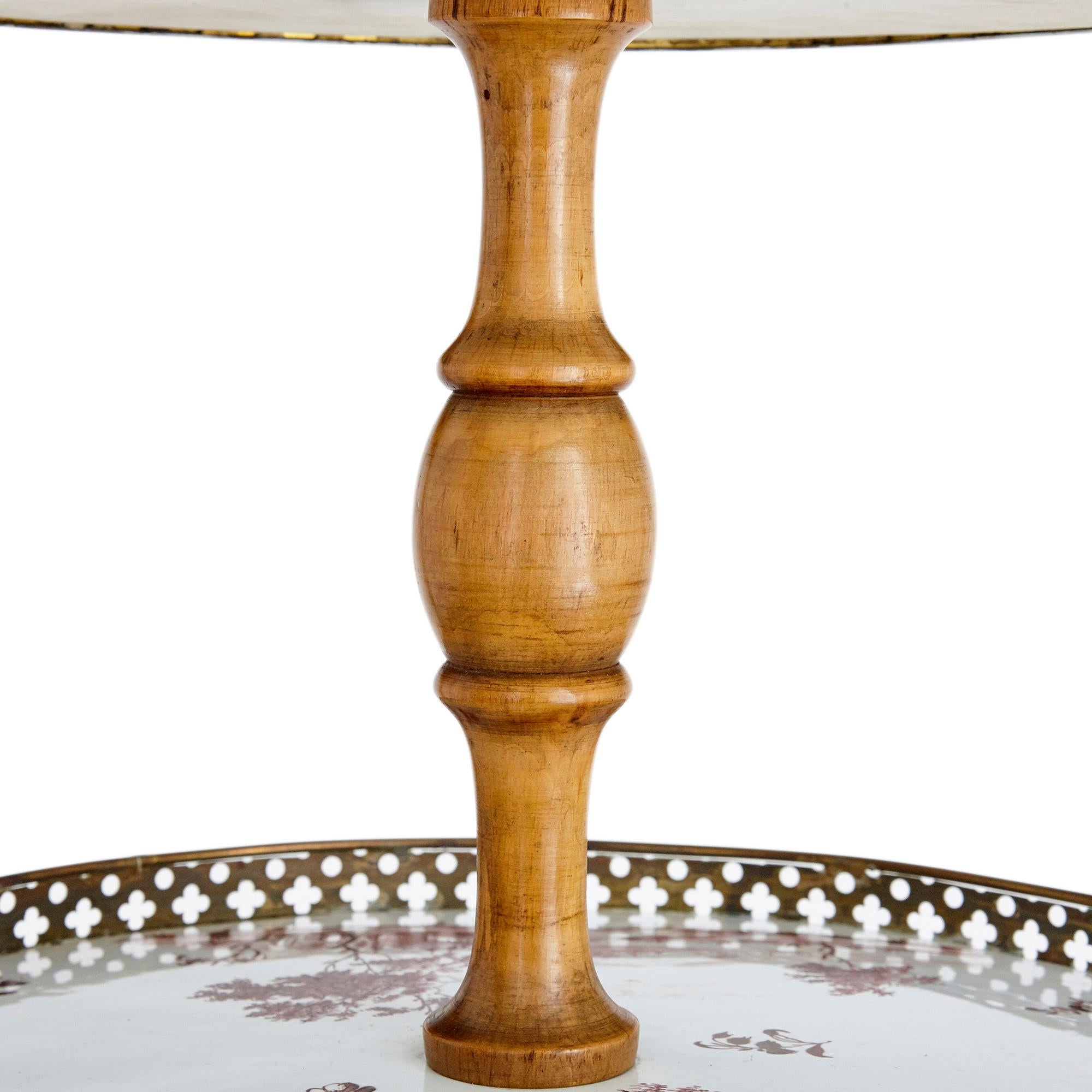 Antique Gilt Bronze and Porcelain Cake Stand 1